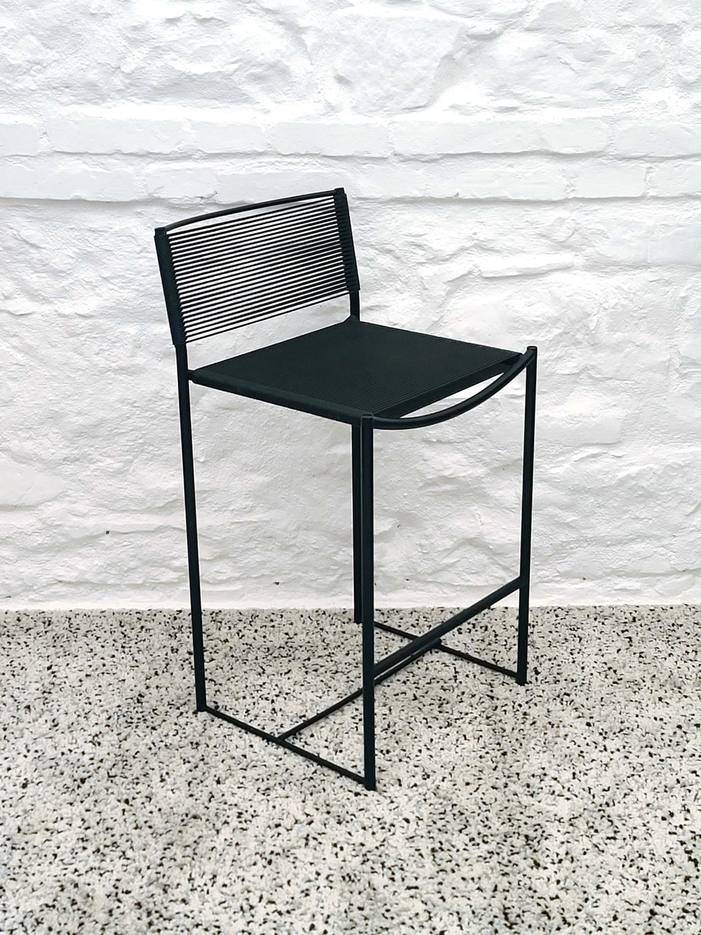 Spaghetti 164 Stool in Black by Giandomenico Belotti for Alias | Italian Postmodern | 1980s