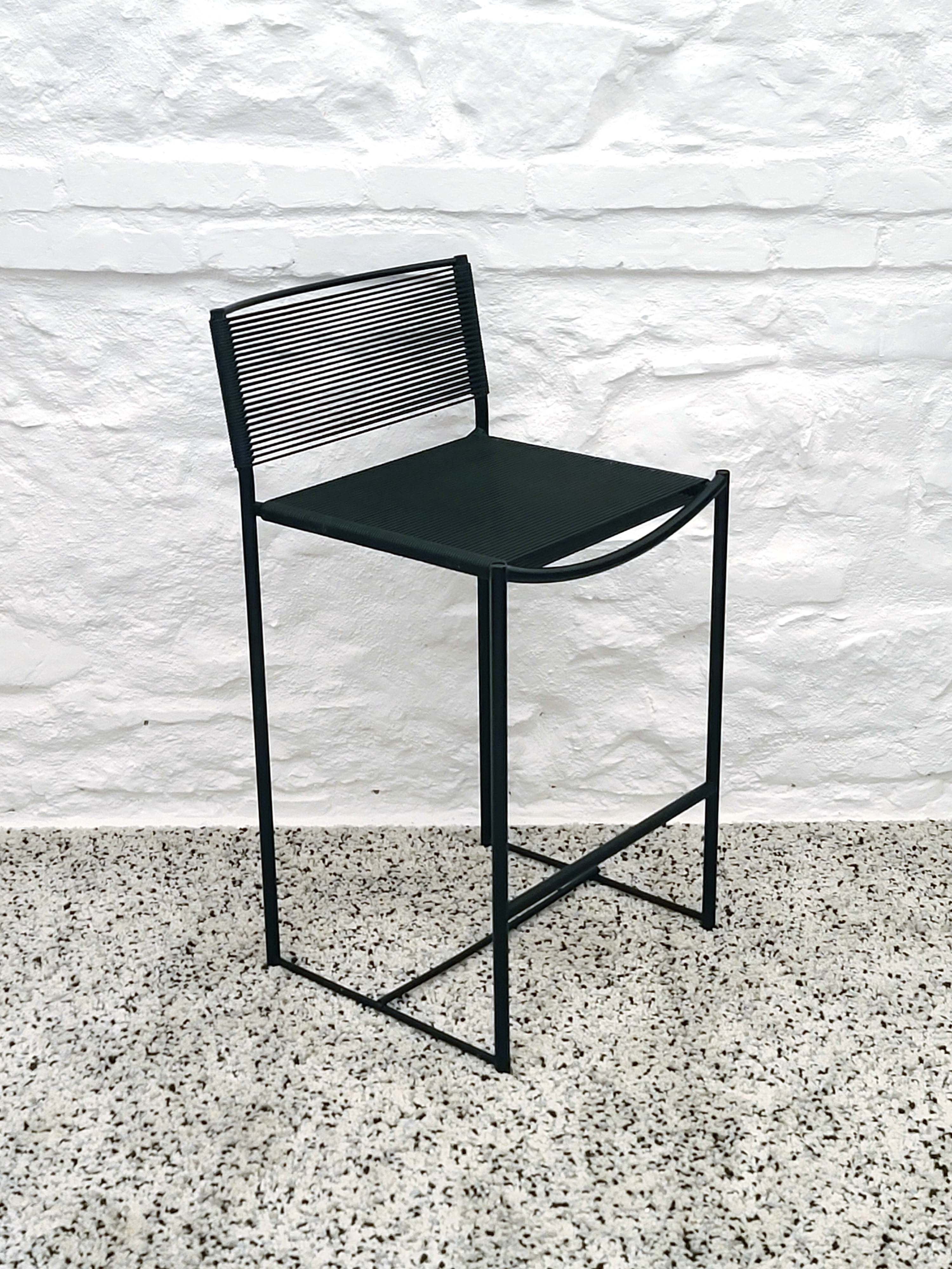 Spaghetti 164 Stool in Black by Giandomenico Belotti for Alias | Italian Postmodern | 1980s