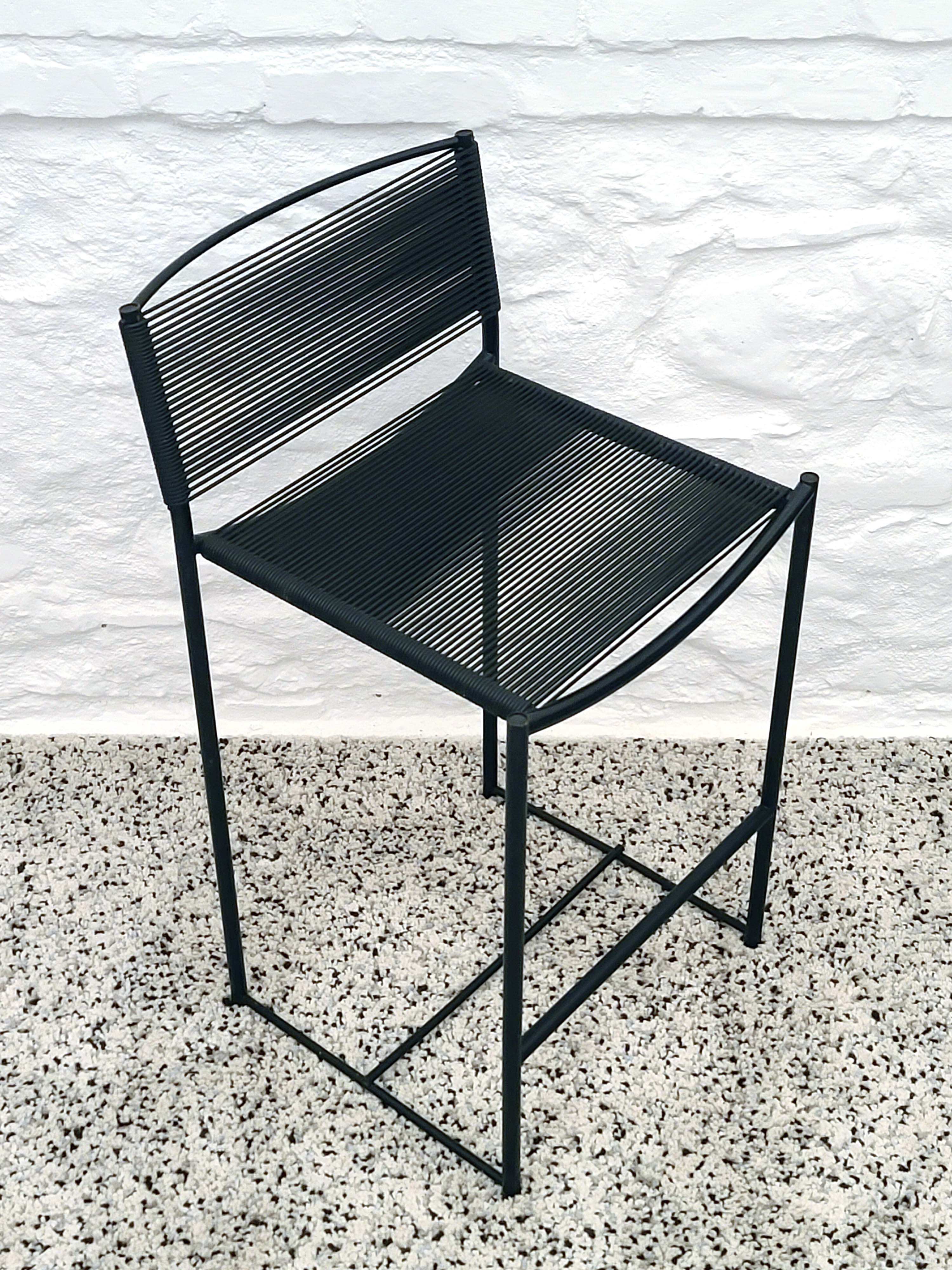 Spaghetti 164 Stool in Black by Giandomenico Belotti for Alias | Italian Postmodern | 1980s