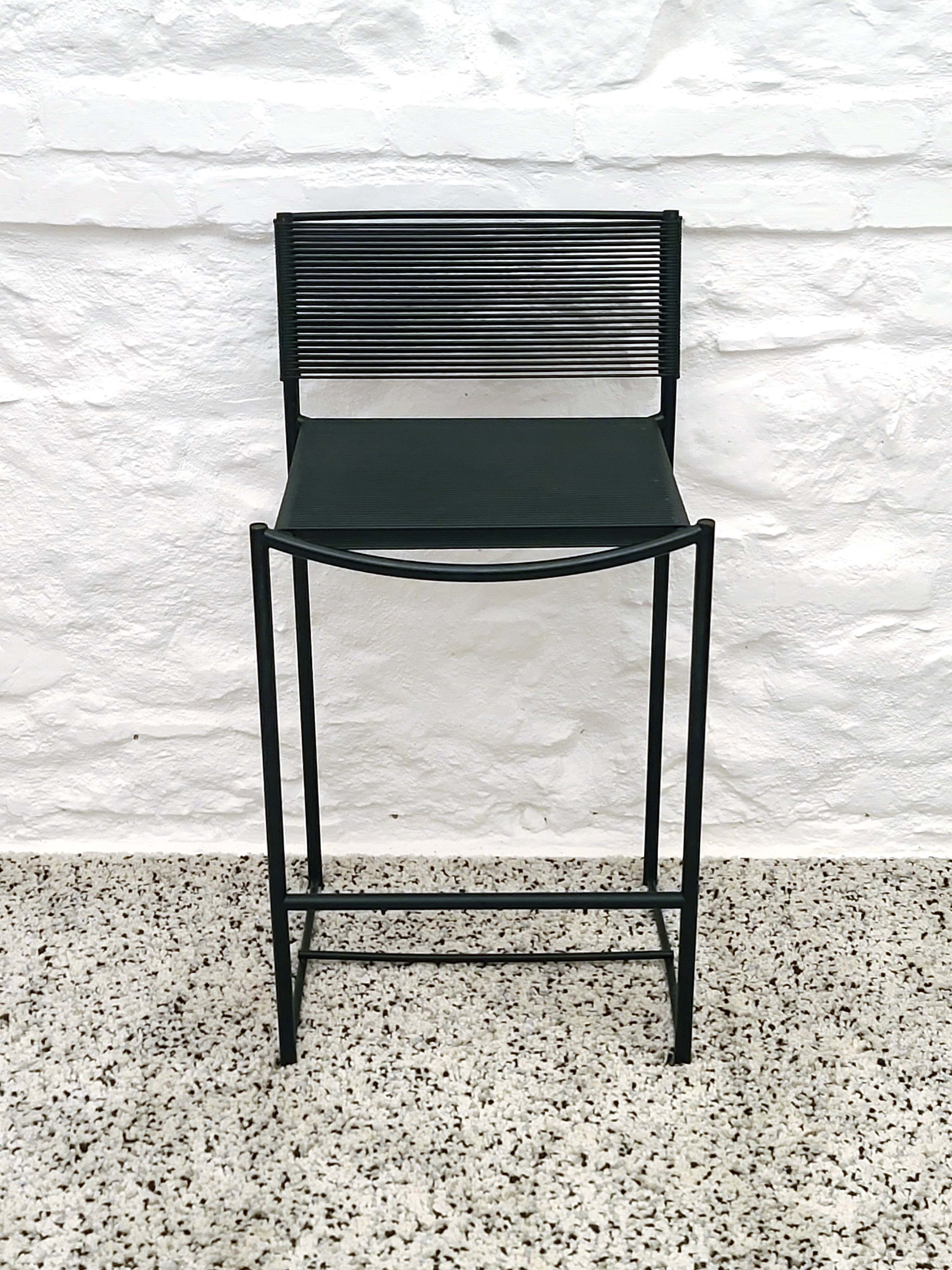 Spaghetti 164 Stool in Black by Giandomenico Belotti for Alias | Italian Postmodern | 1980s