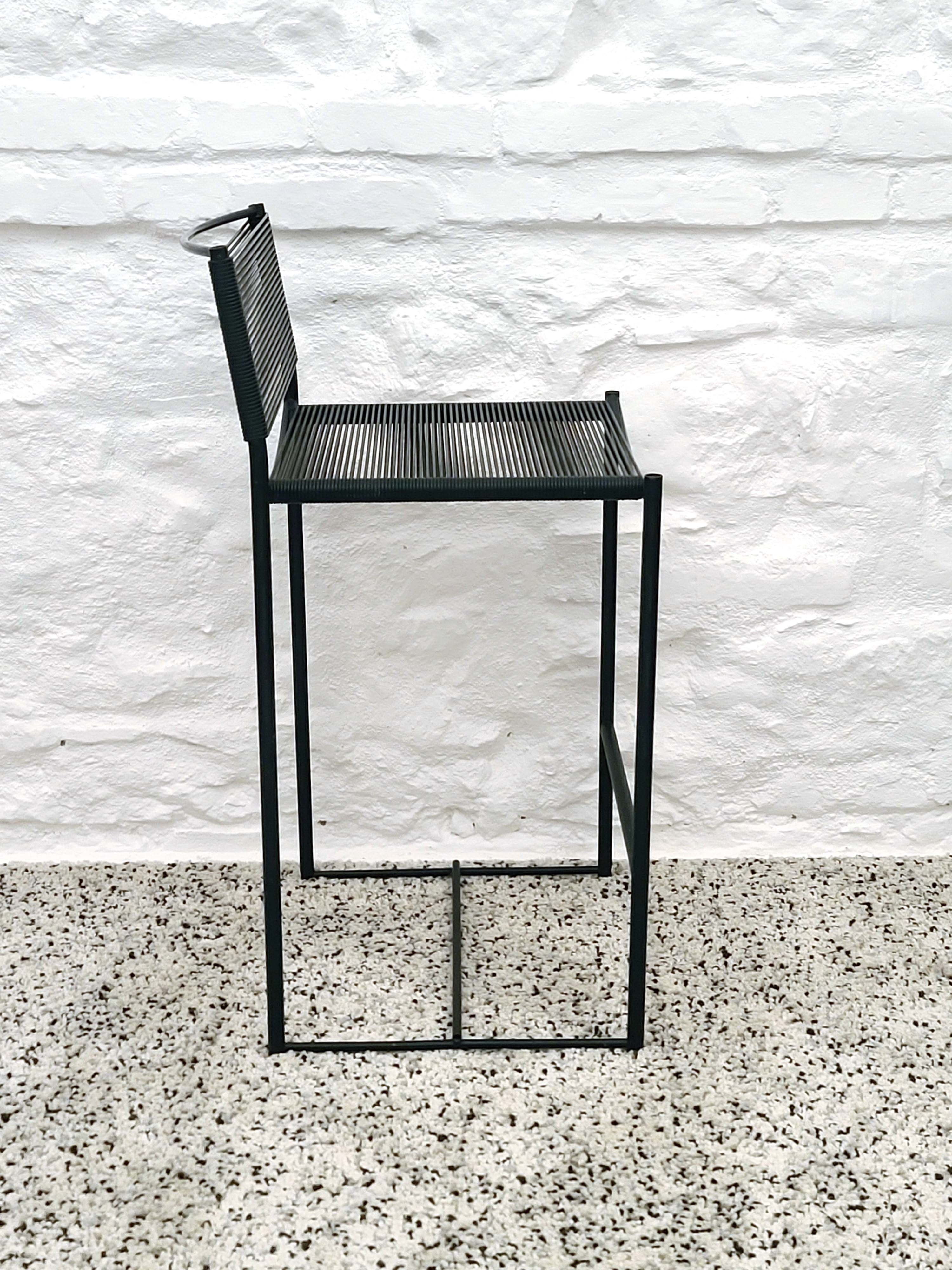Spaghetti 164 Stool in Black by Giandomenico Belotti for Alias | Italian Postmodern | 1980s