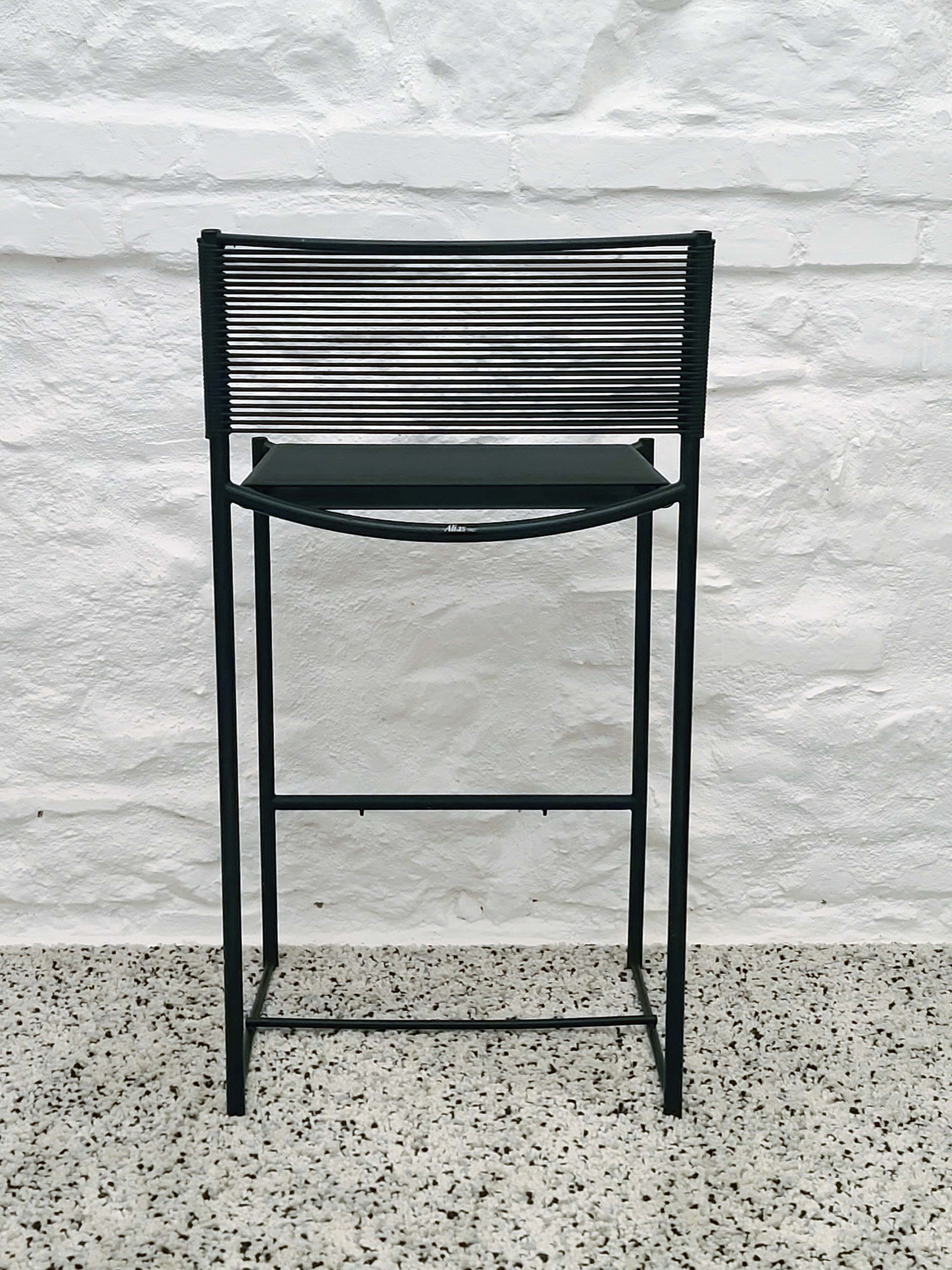 Spaghetti 164 Stool in Black by Giandomenico Belotti for Alias | Italian Postmodern | 1980s
