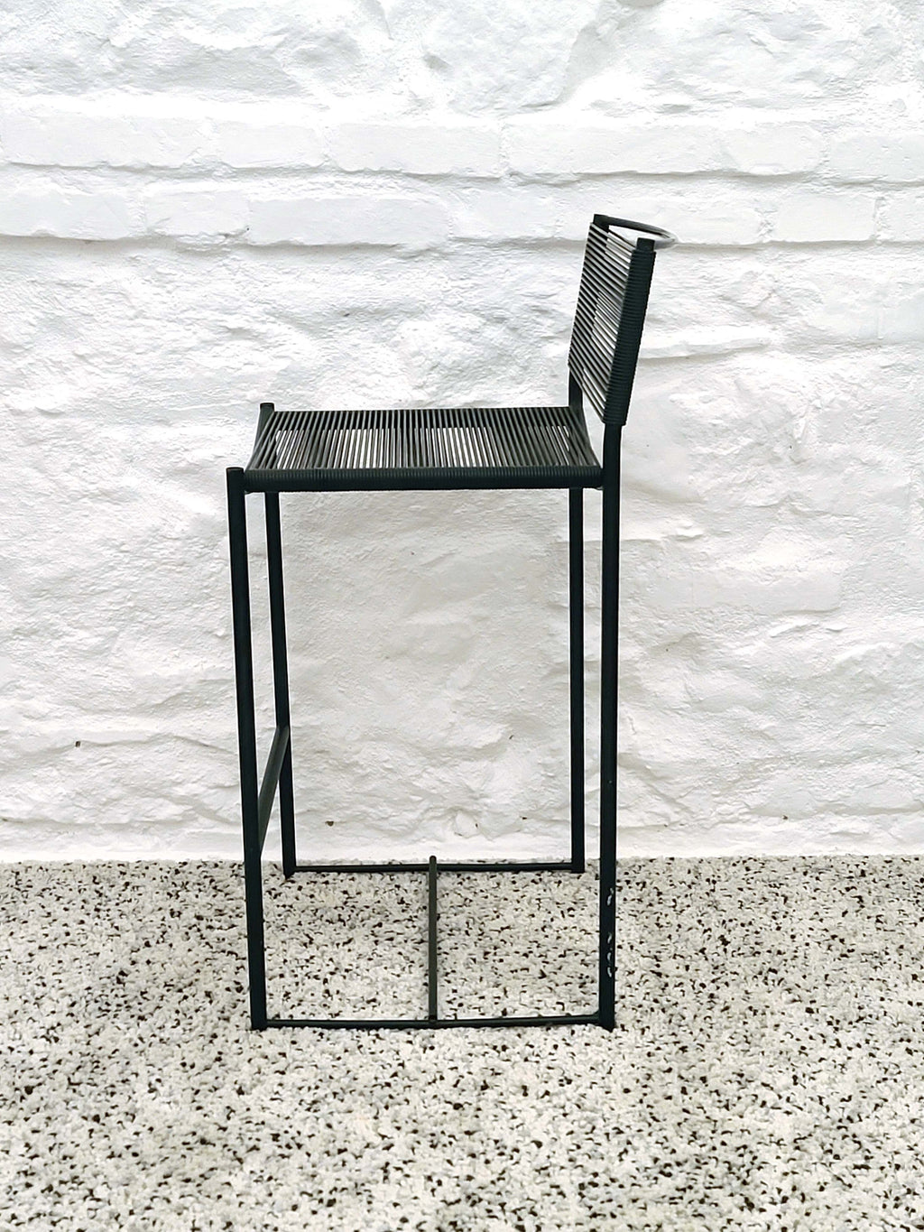 Spaghetti 164 Stool in Black by Giandomenico Belotti for Alias | Italian Postmodern | 1980s