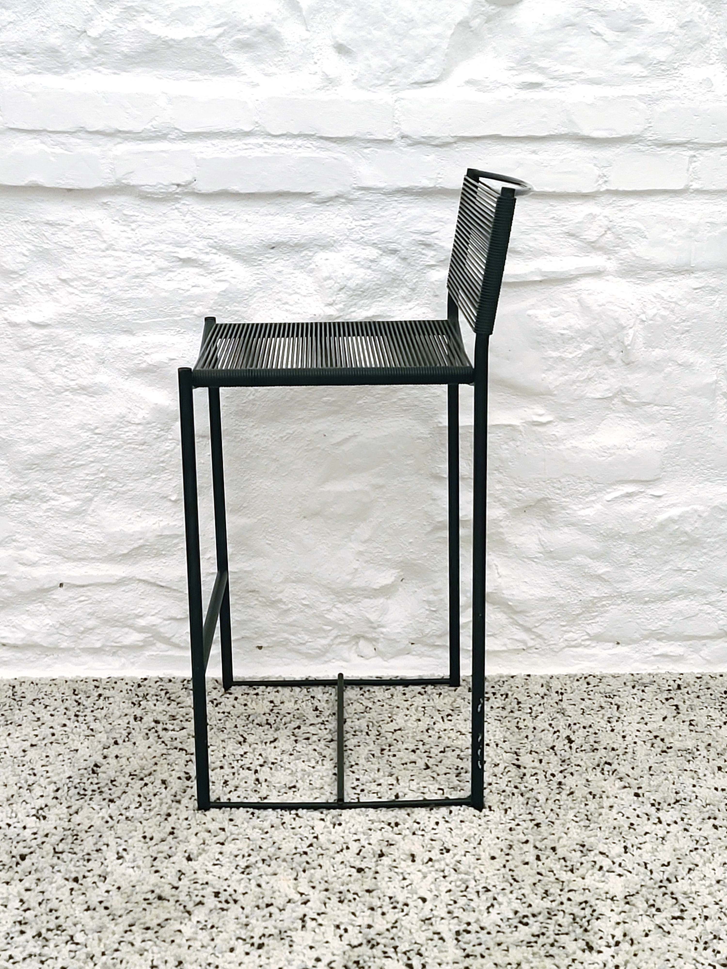 Spaghetti 164 Stool in Black by Giandomenico Belotti for Alias | Italian Postmodern | 1980s