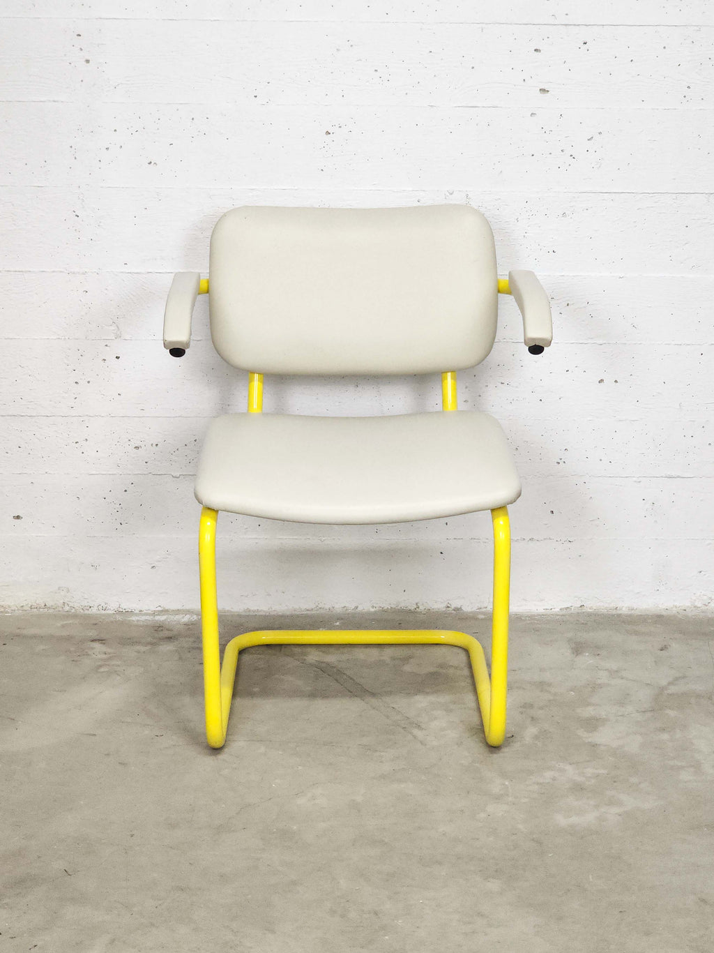 Vintage Metal Tube Armchair Dining Chair | Italian Postmodern | 1980s