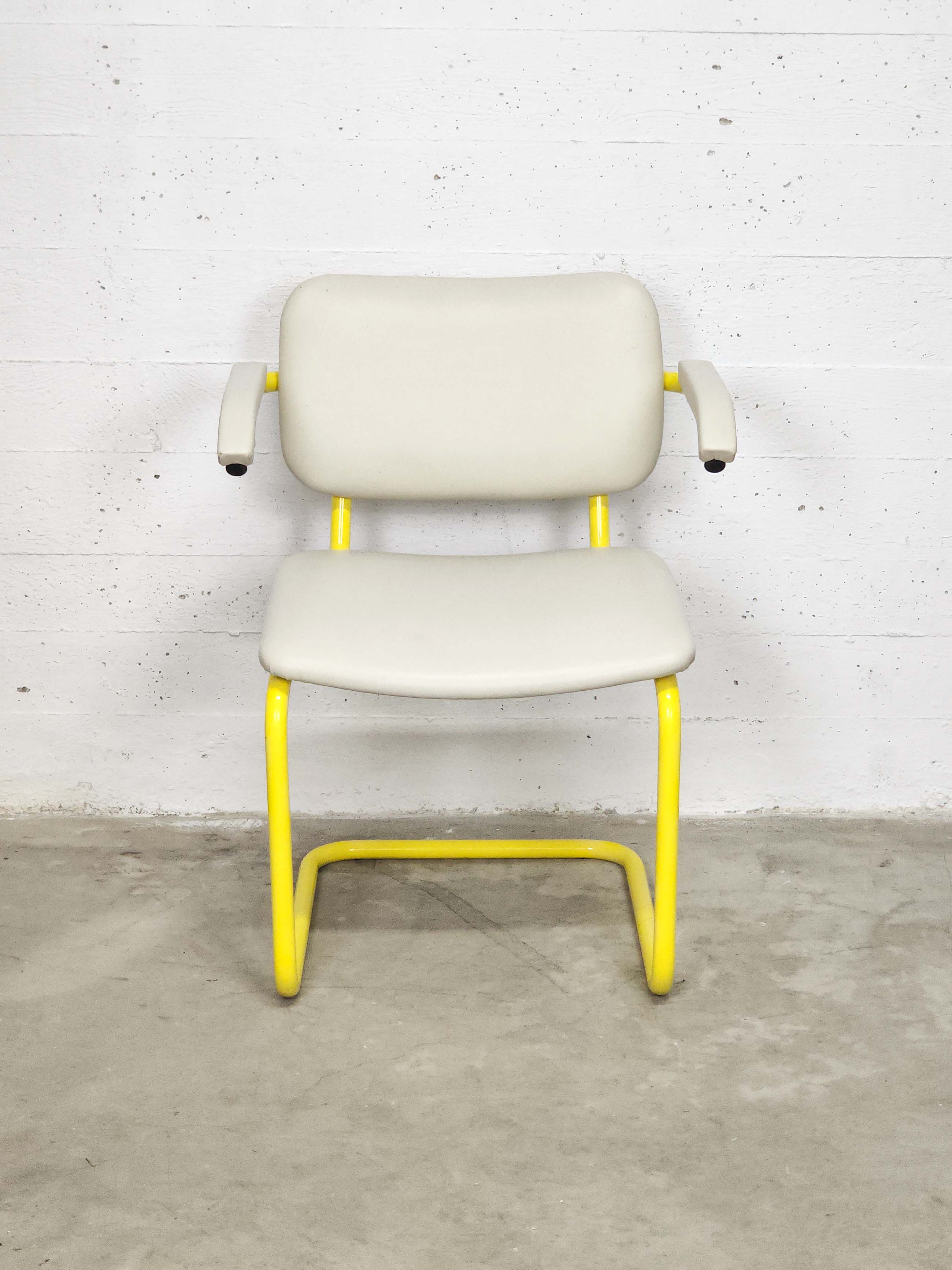 Vintage Metal Tube Armchair Dining Chair | Italian Postmodern | 1980s