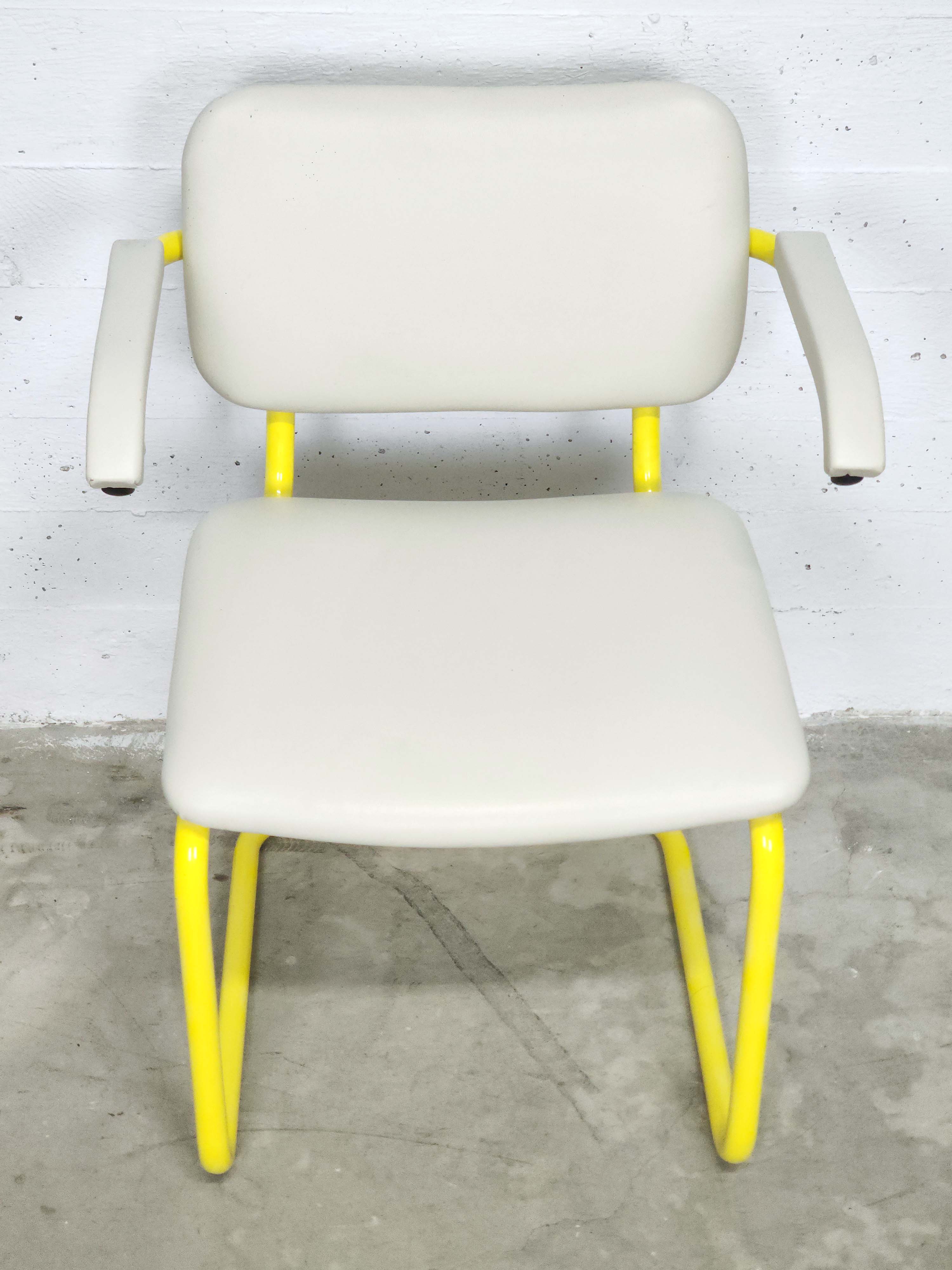 Vintage Metal Tube Armchair Dining Chair | Italian Postmodern | 1980s