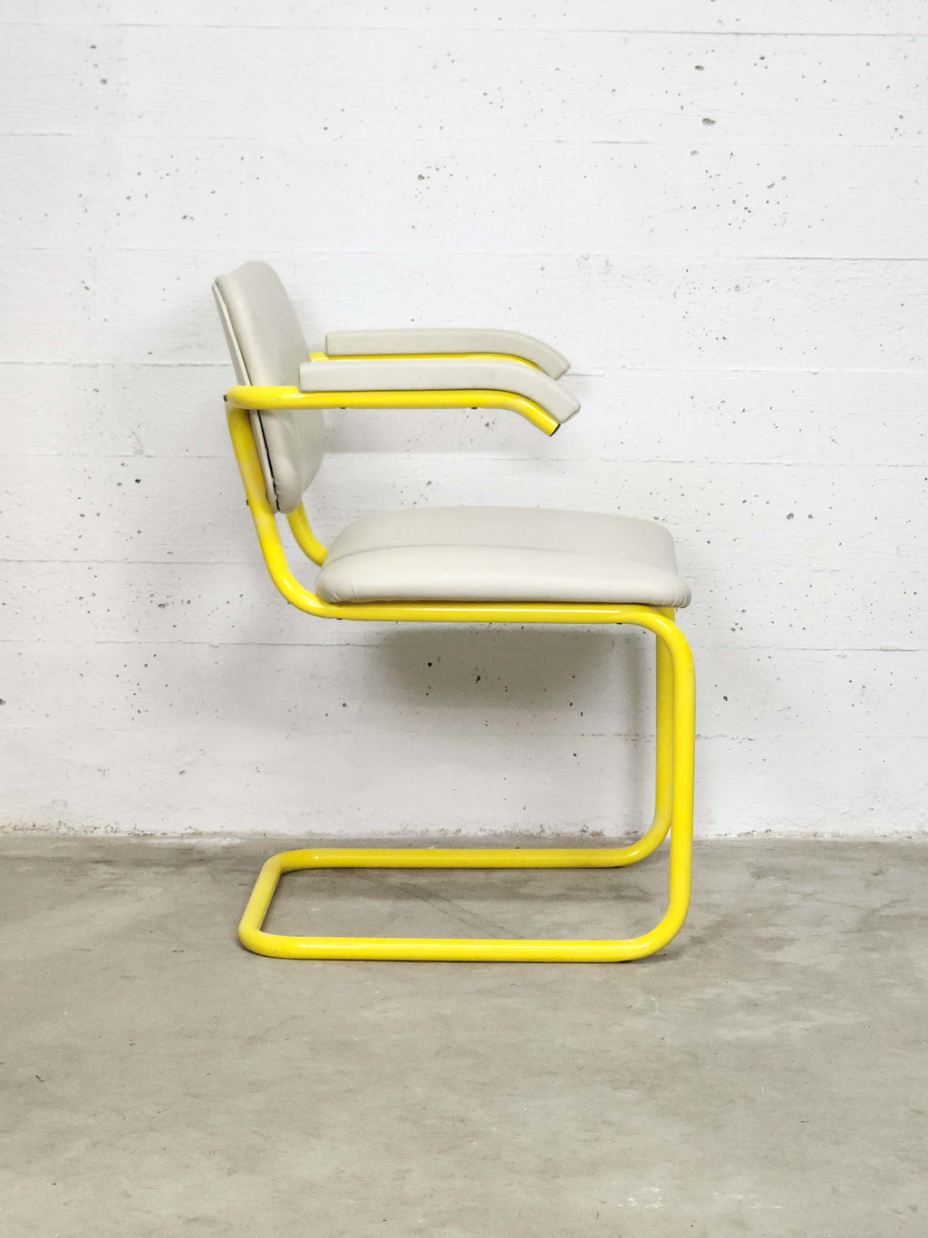 Vintage Metal Tube Armchair Dining Chair | Italian Postmodern | 1980s