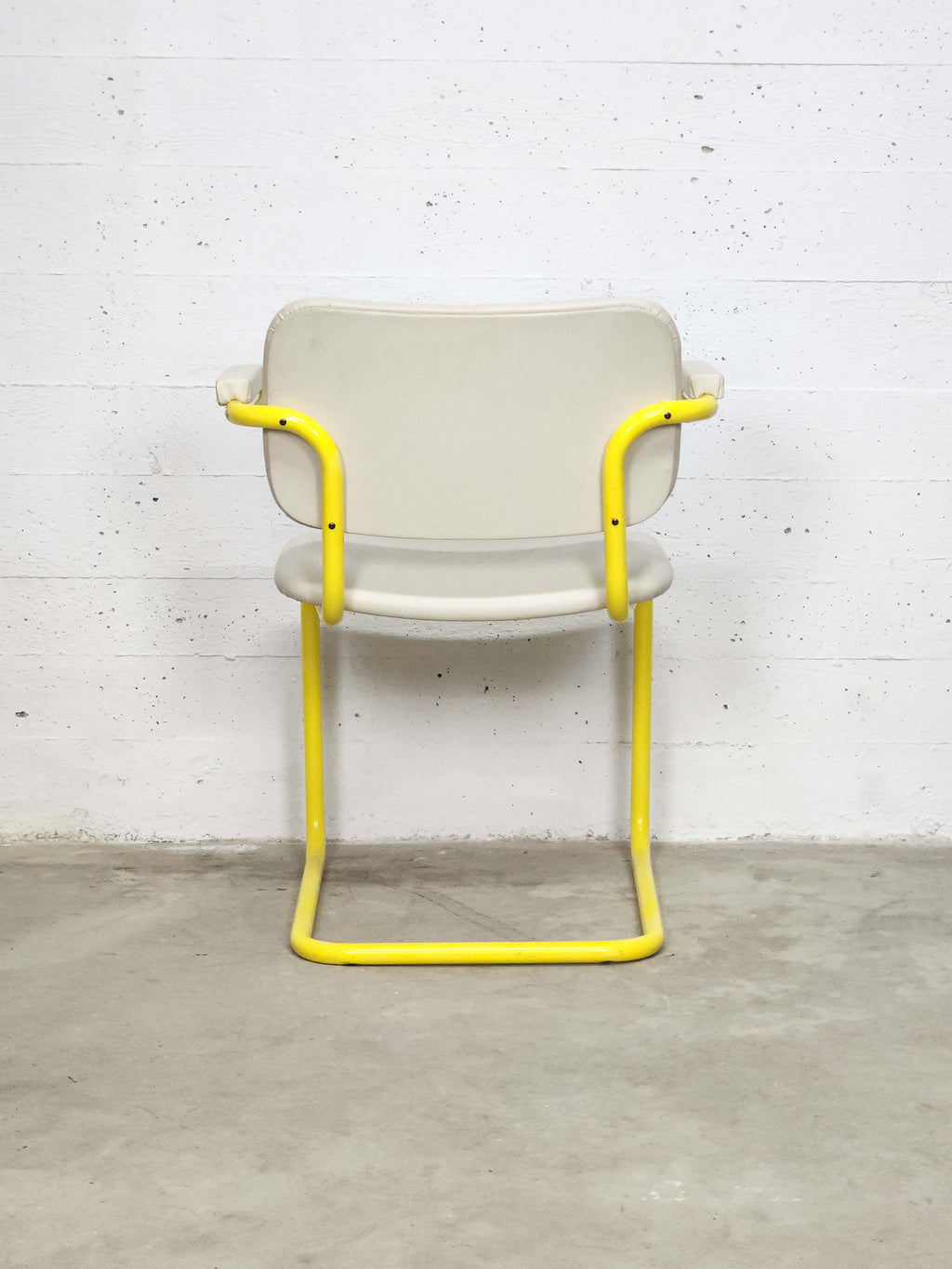 Vintage Metal Tube Armchair Dining Chair | Italian Postmodern | 1980s