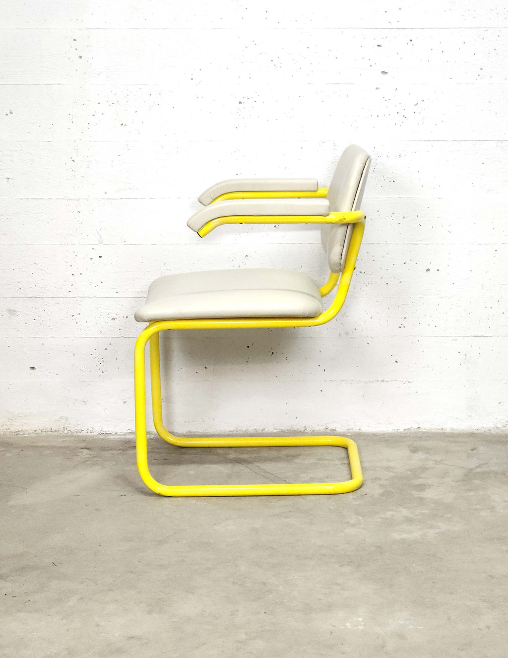 Vintage Metal Tube Armchair Dining Chair | Italian Postmodern | 1980s
