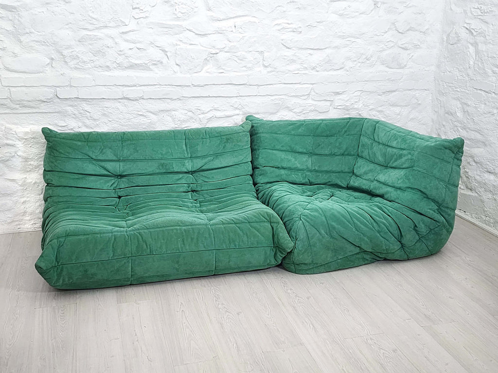 Togo Loveseat and Corner in Alcantara by Michel Ducaroy for Ligne Roset | French Space Age | 1970s