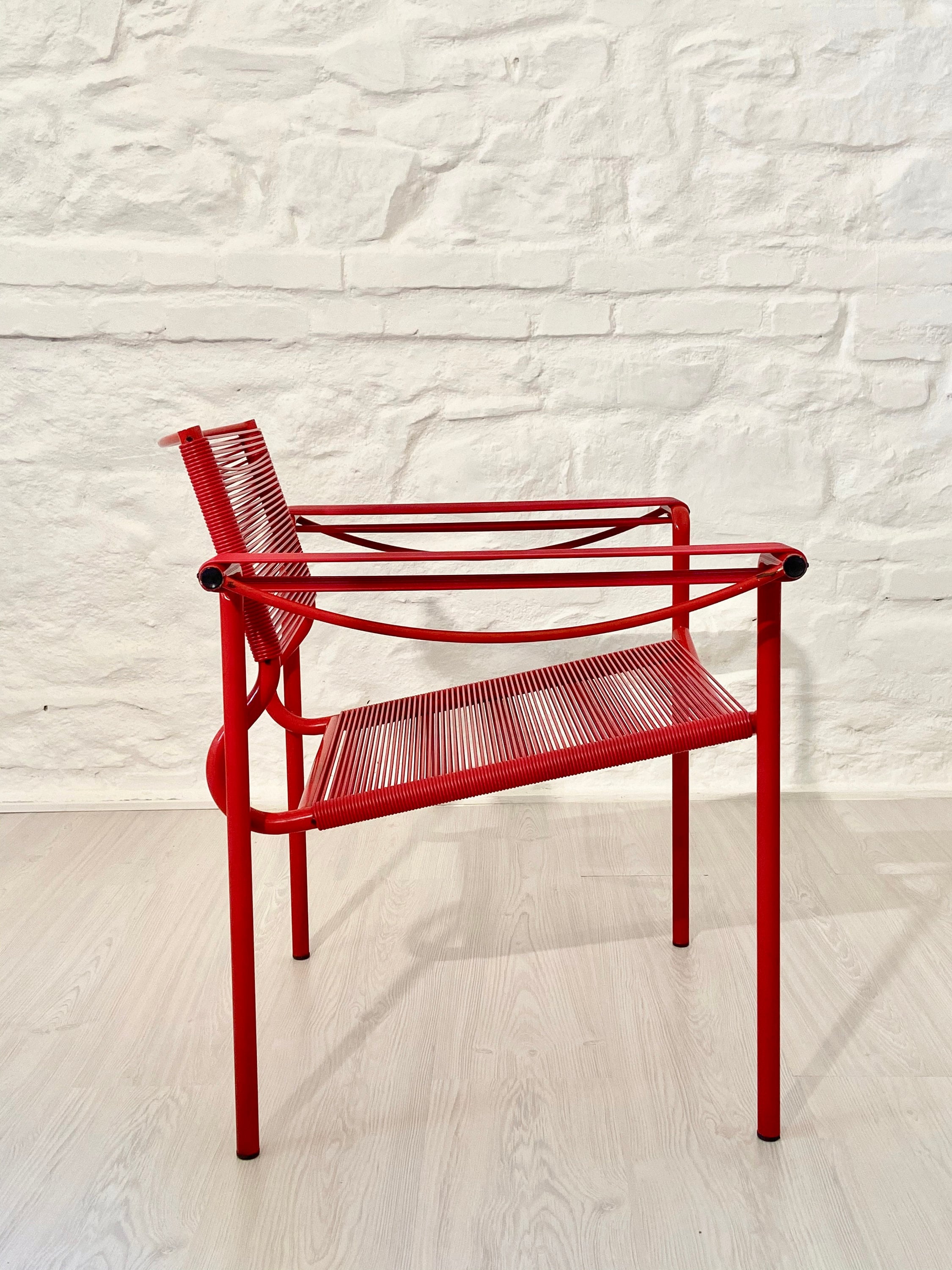 Spaghetti 109 Armchair Chair in Red by Giandomenico Belotti for Alias | Italian Postmodern | 1980s