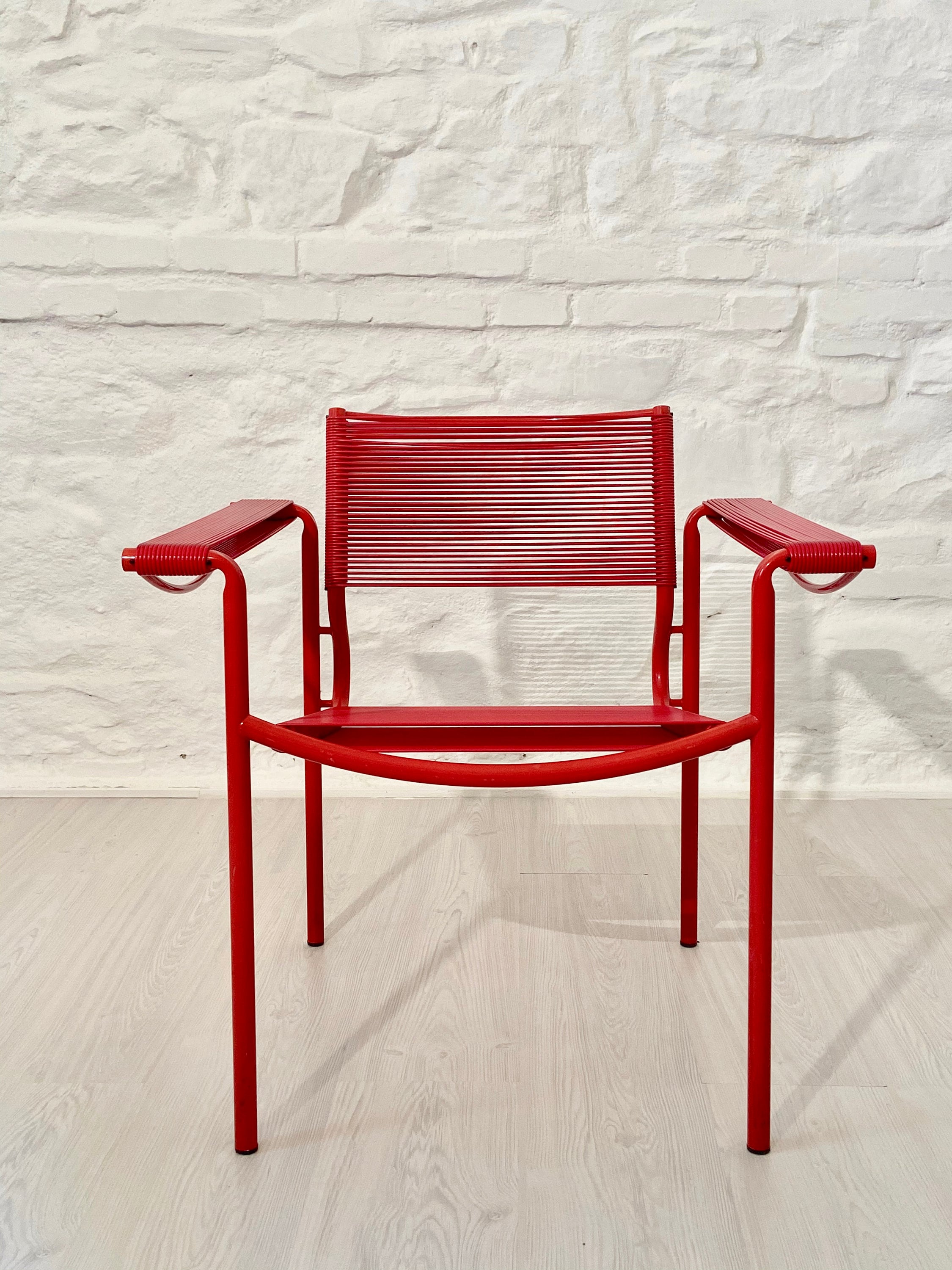Spaghetti 109 Armchair Chair in Red by Giandomenico Belotti for Alias | Italian Postmodern | 1980s
