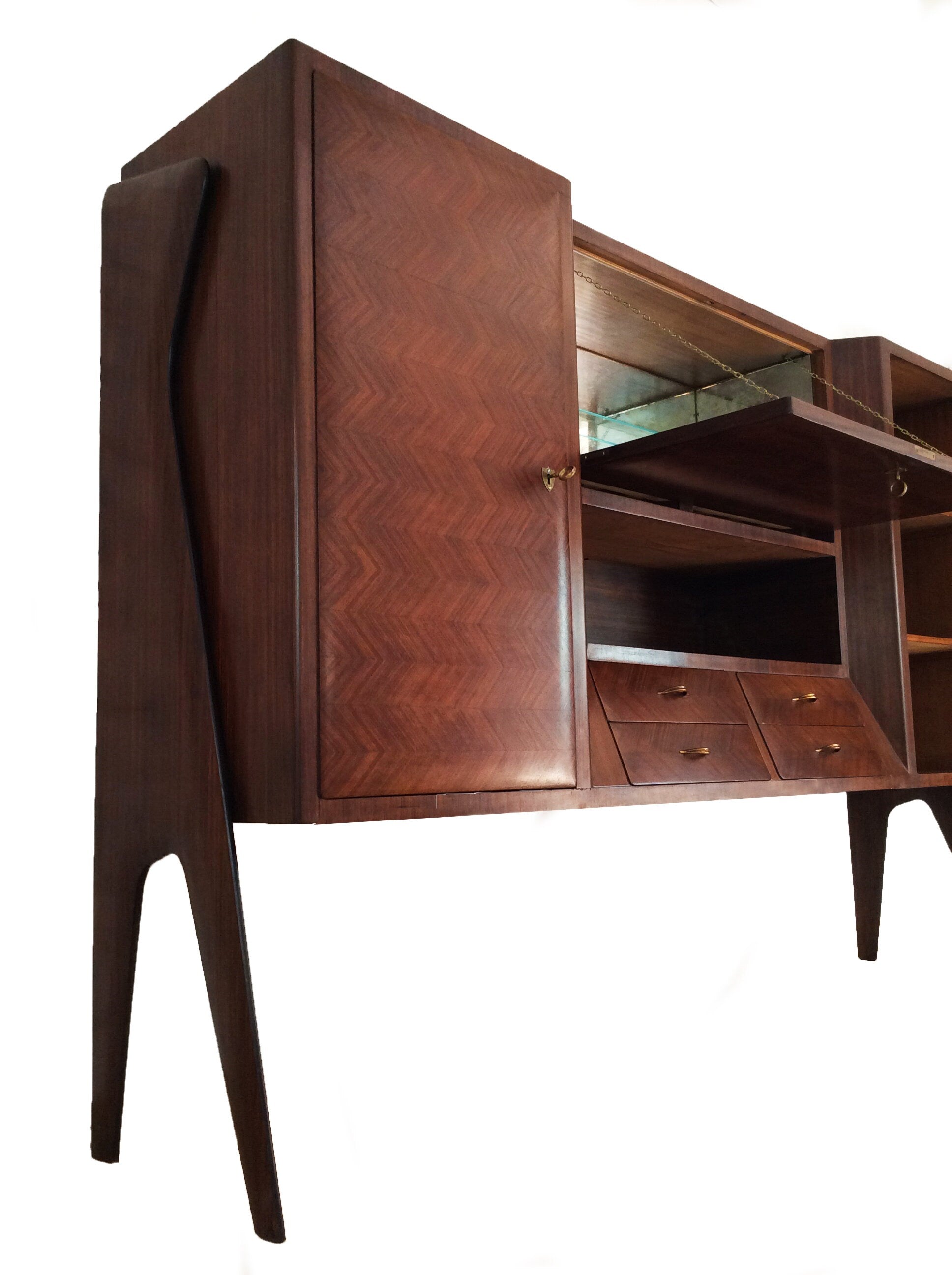 Rosewood Highboard by Vittoria Dassi for La Permanente Mobili Cantù | Style of Ico Parisi | Italian Midcentury Modern | 1950s