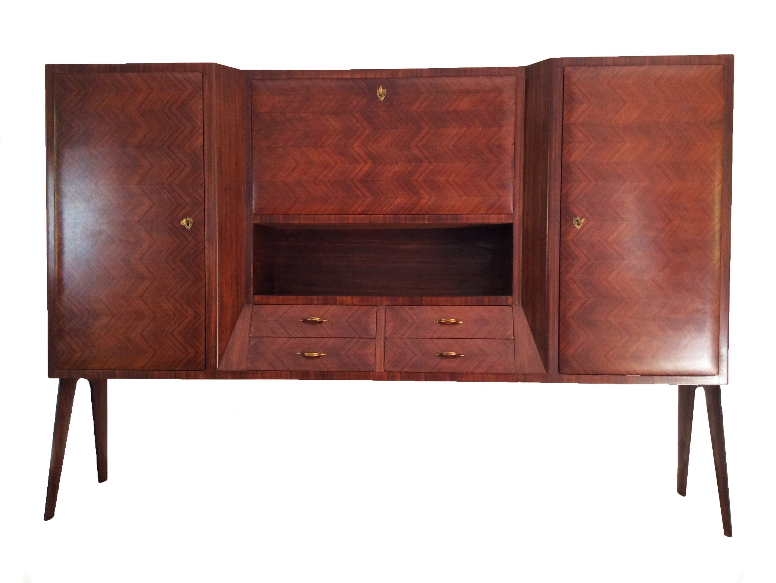 Rosewood Highboard by Vittoria Dassi for La Permanente Mobili Cantù | Style of Ico Parisi | Italian Midcentury Modern | 1950s