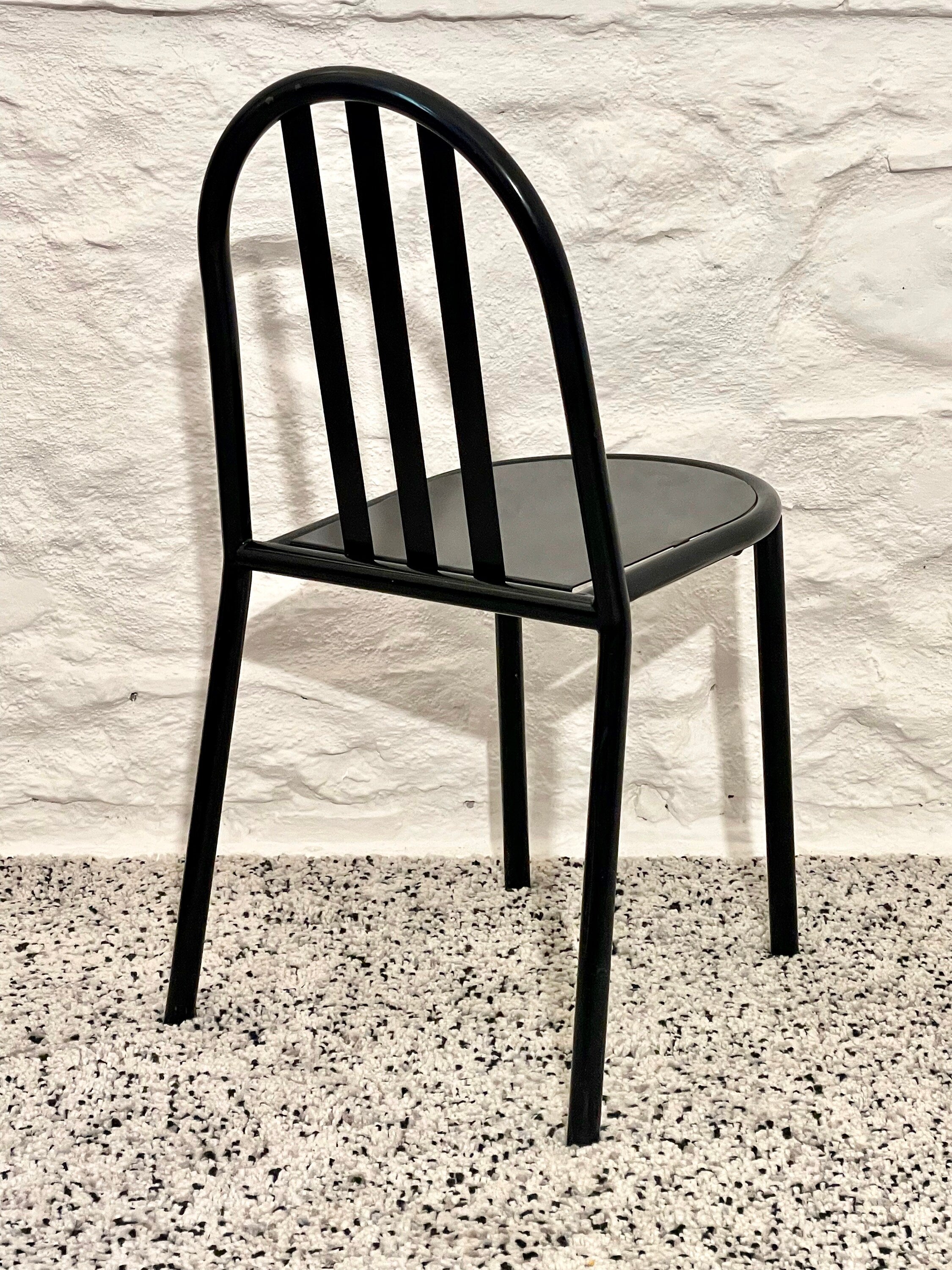 No. 222 Metal Stackable Dining Chairs in Black by Robert Mallet-Stevens | Bauhaus