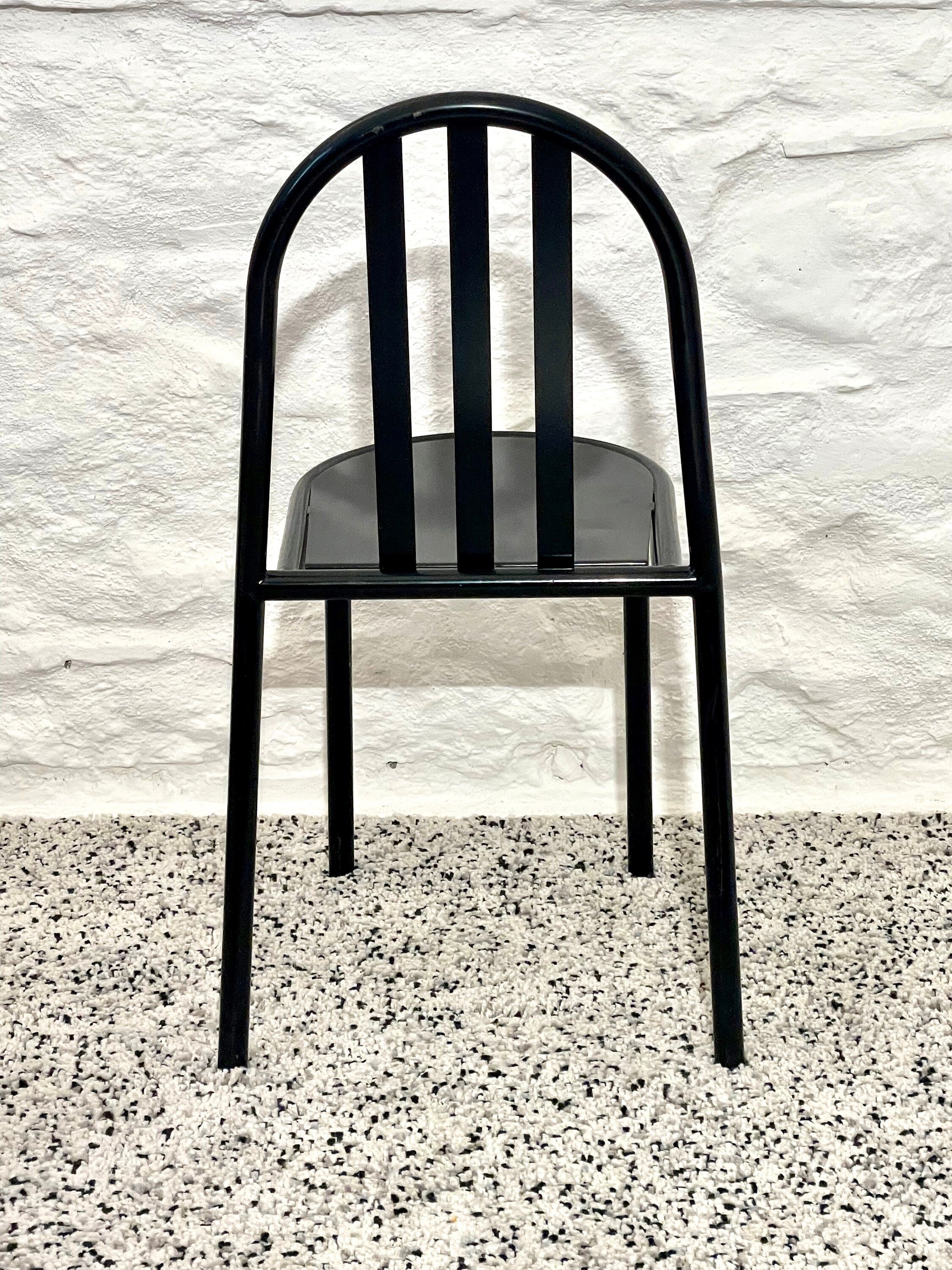 No. 222 Metal Stackable Dining Chairs in Black by Robert Mallet-Stevens | Bauhaus