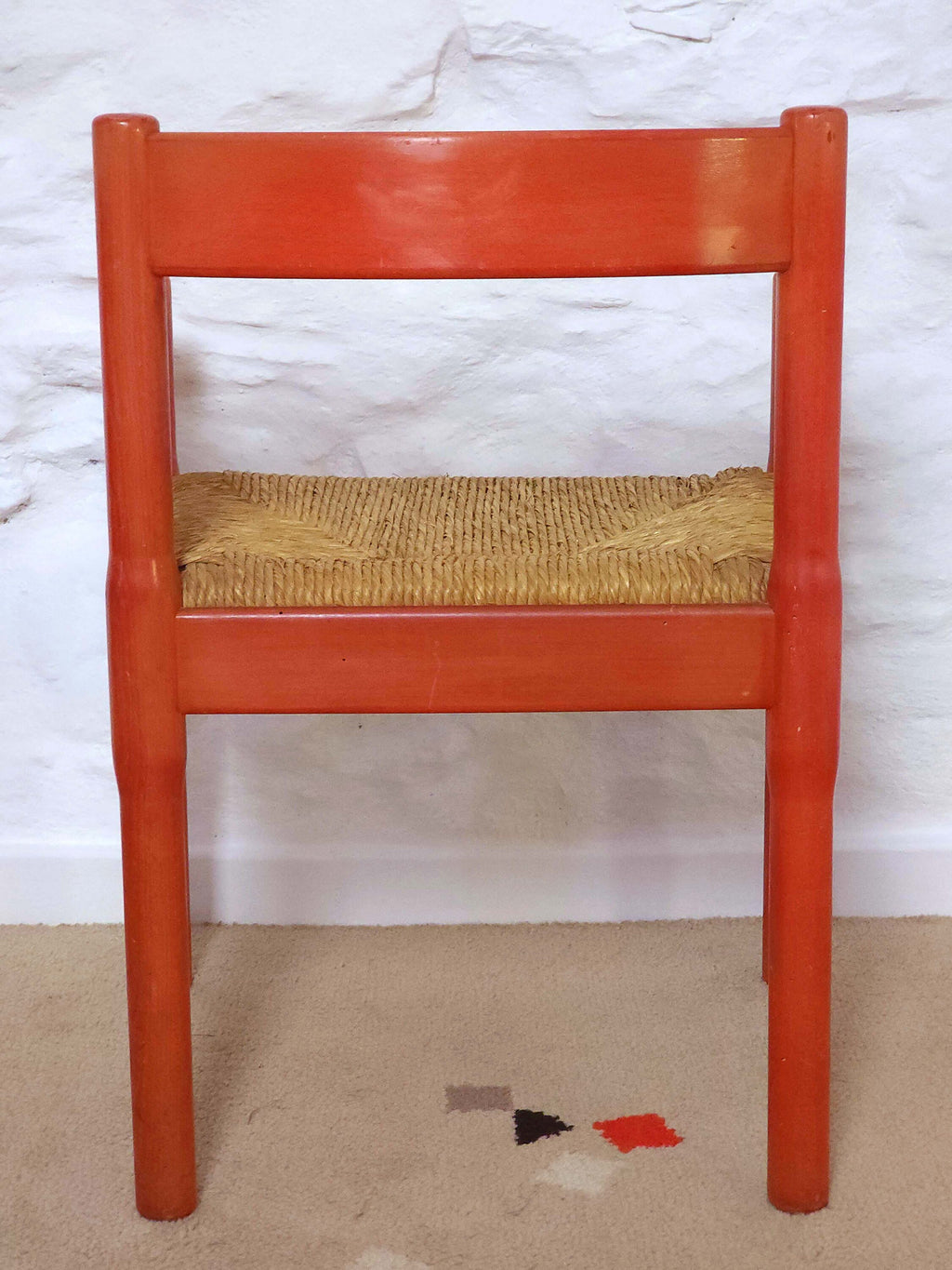 Carimate Dining Chair in Red Lacquer by Vico Magistretti for Cassina | Vintage Italian Design | 1960s