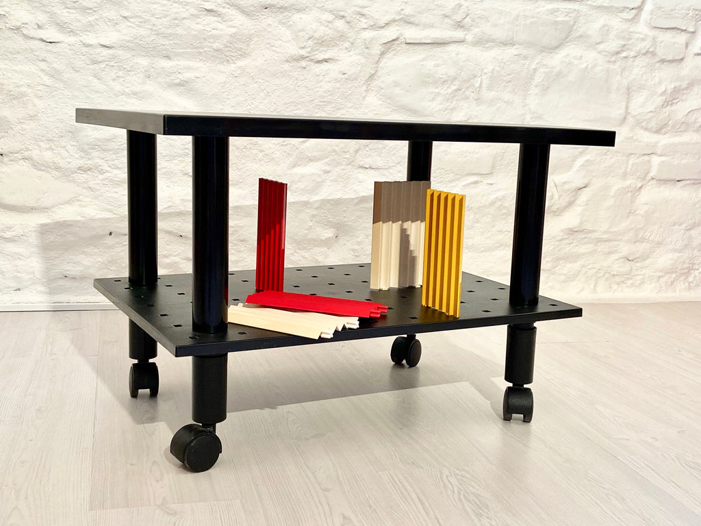 Kartell Rolling Side Table Media Trolley TV Stand in Black | Italian Postmodern | 1980s