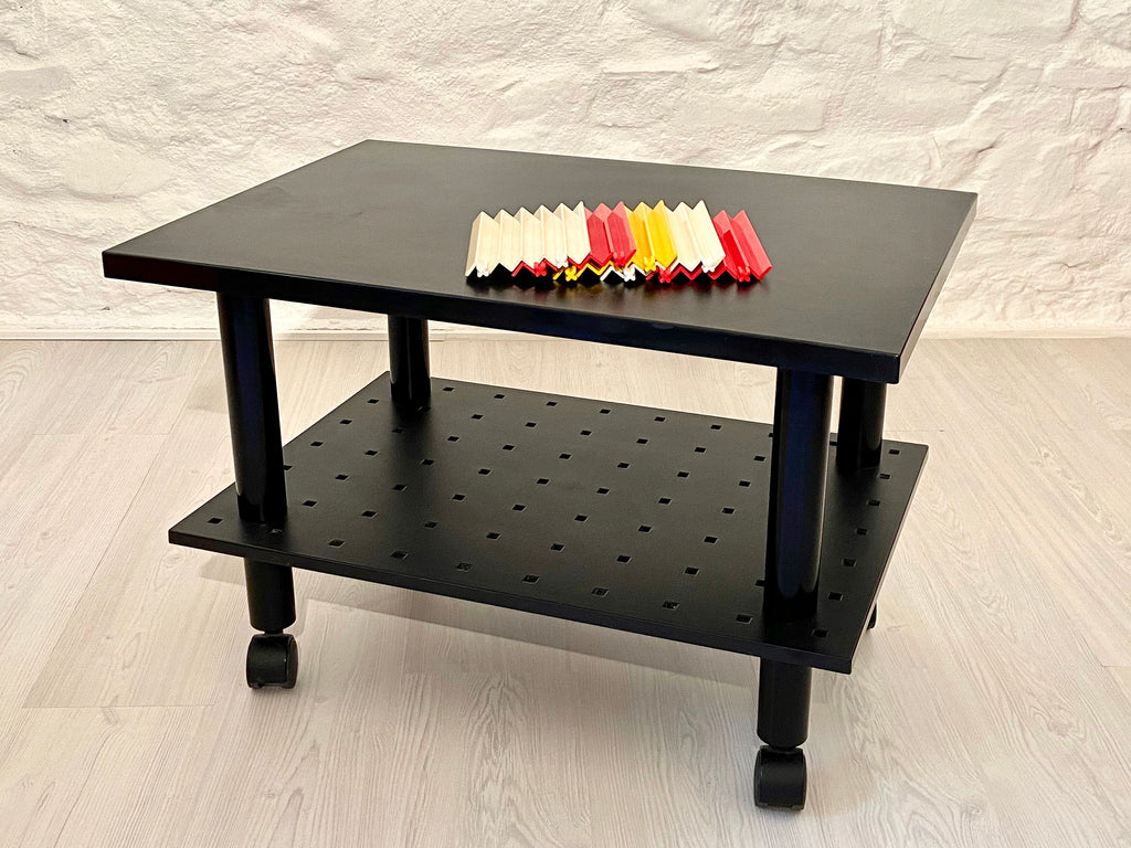 Kartell Rolling Side Table Media Trolley TV Stand in Black | Italian Postmodern | 1980s