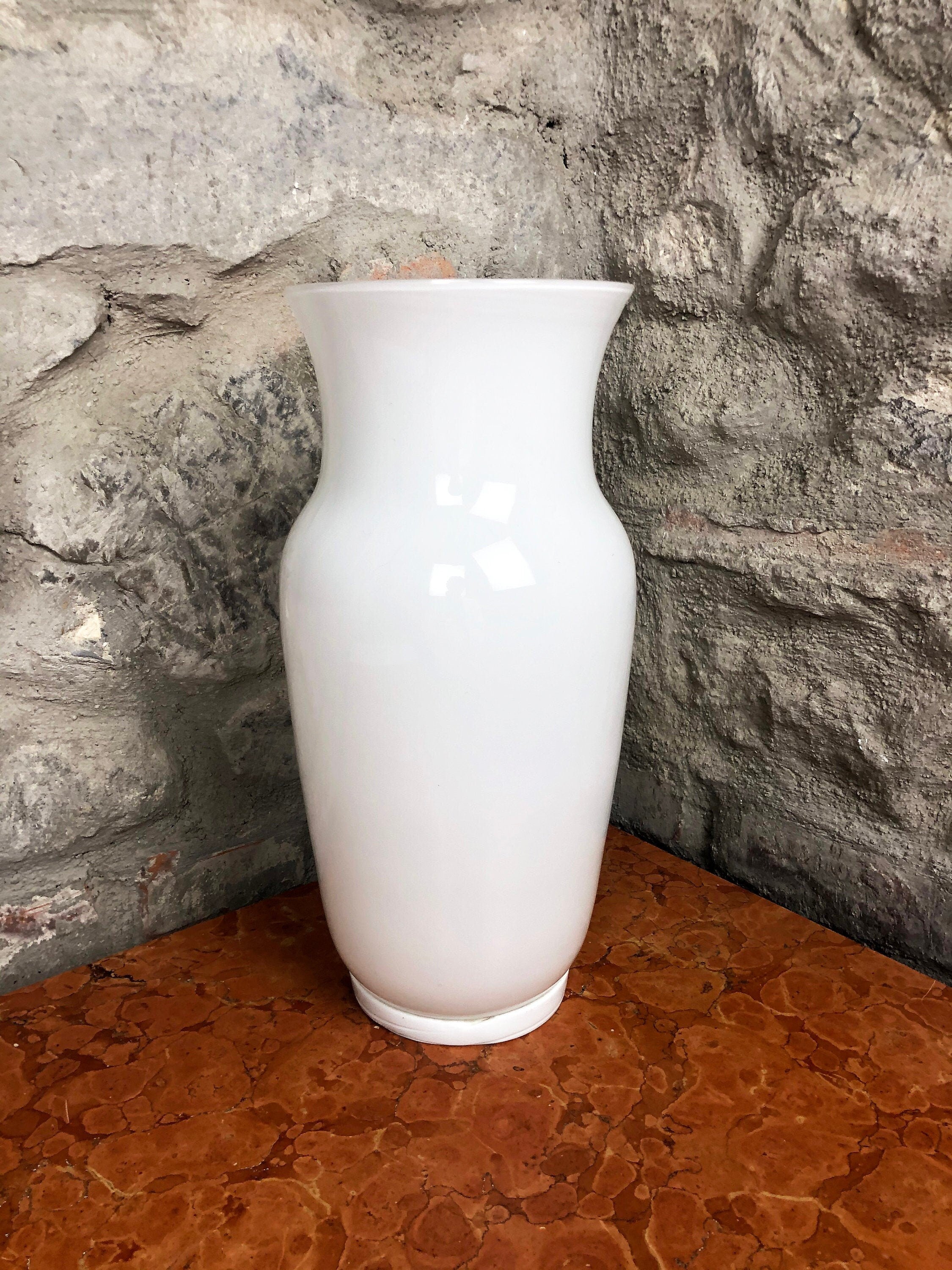 VERY RARE Murano Opaline Glass Vase by Tomaso Buzzi for Venini | Vintage Italian Design | 1930s