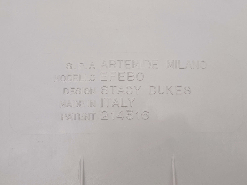 Efebo Plastic Stool in White by Stacy Dukes for Artemide | Italian Space Age | 1960s