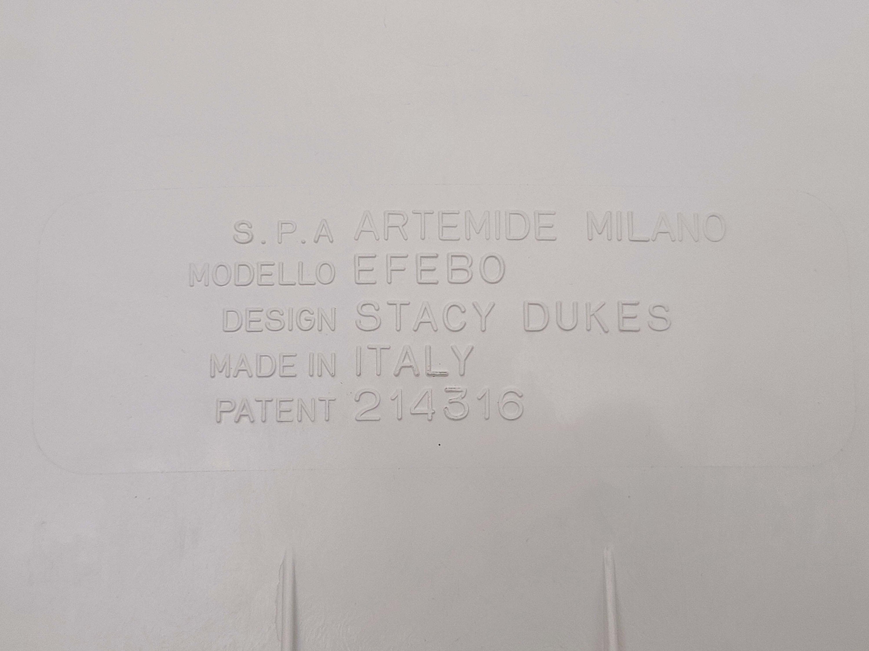 Efebo Plastic Stool in White by Stacy Dukes for Artemide | Italian Space Age | 1960s