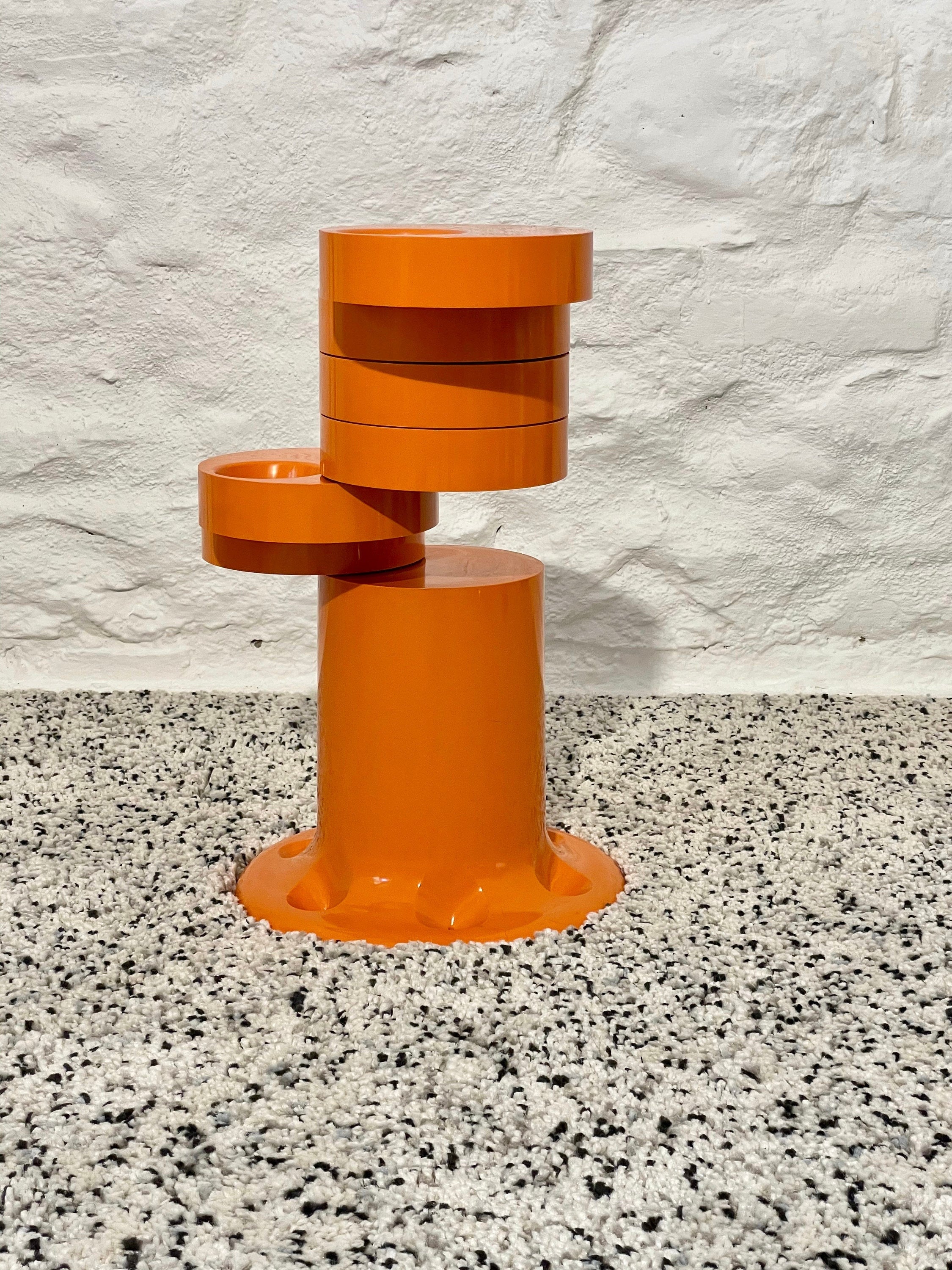 Pluvium Umbrella Stand Holder in Orange by Giancarlo Piretti for Anonima Castelli | Italian Space Age | 1970s
