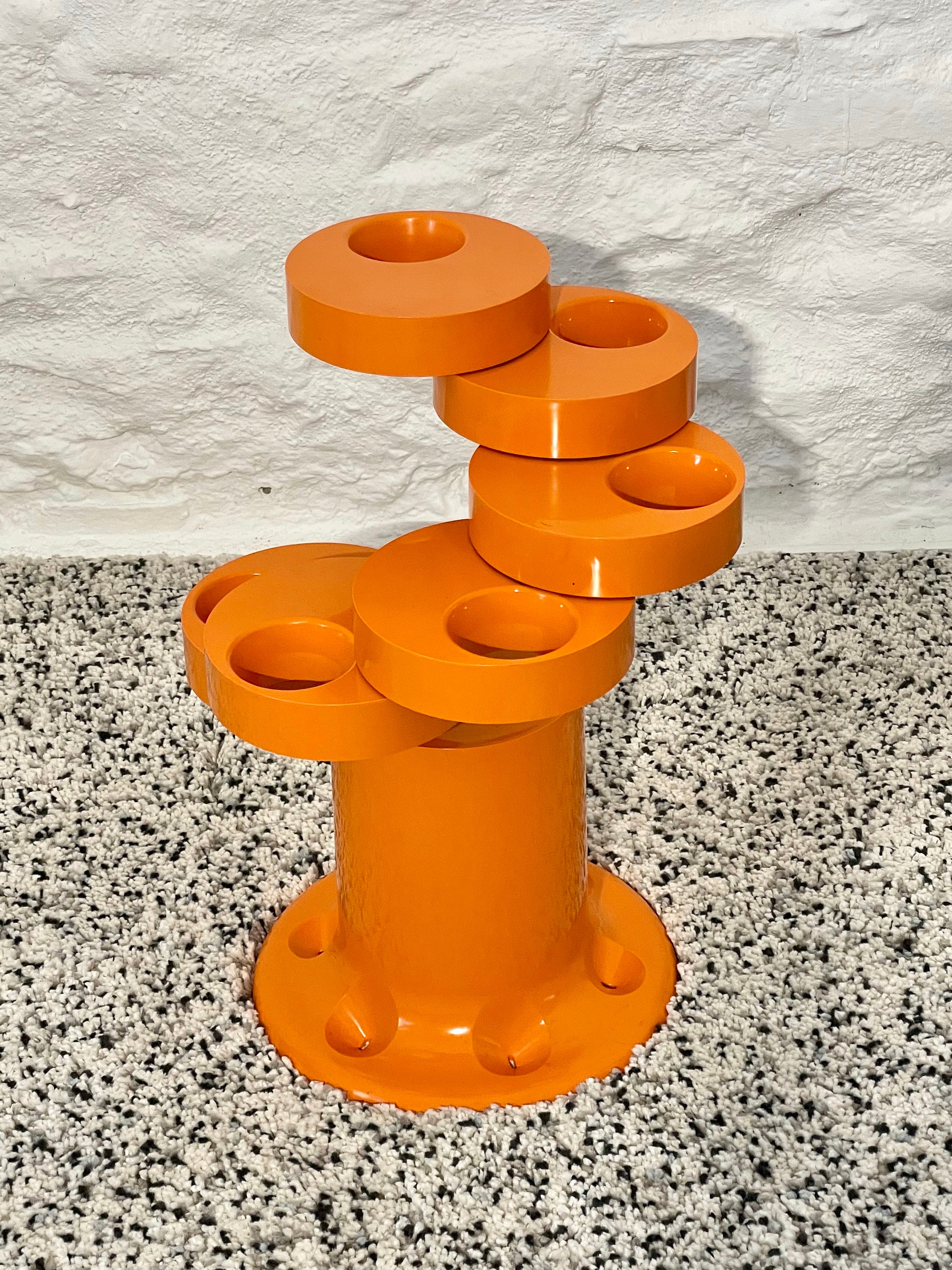 Pluvium Umbrella Stand Holder in Orange by Giancarlo Piretti for Anonima Castelli | Italian Space Age | 1970s