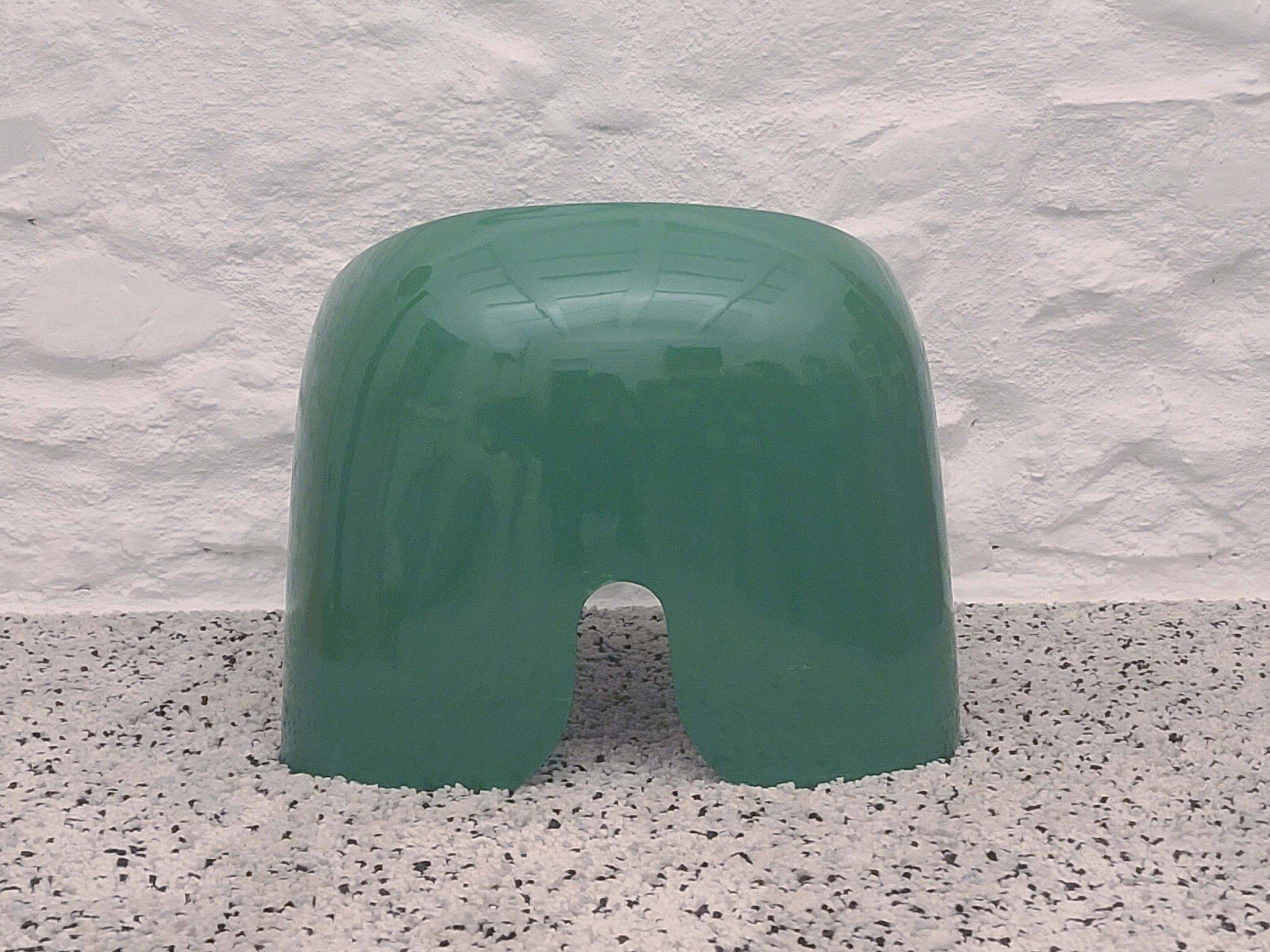 Efebo Plastic Stool in Green by Stacy Dukes for Artemide | Italian Space Age | 1960s