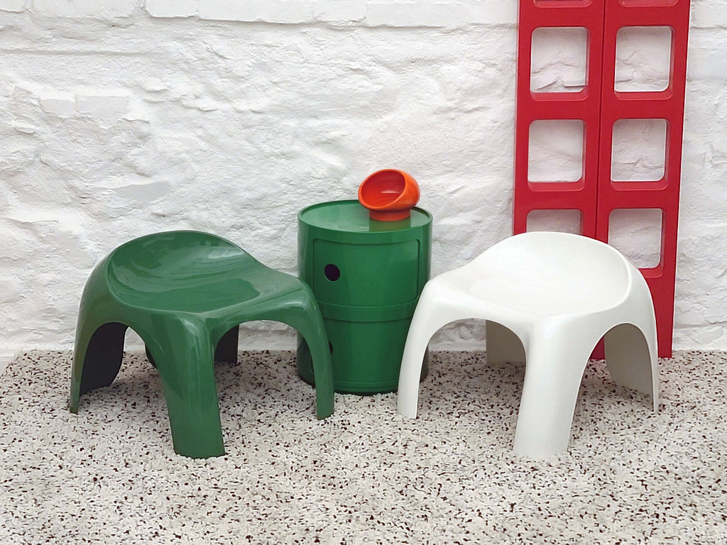 Efebo Plastic Stool in Green by Stacy Dukes for Artemide | Italian Space Age | 1960s