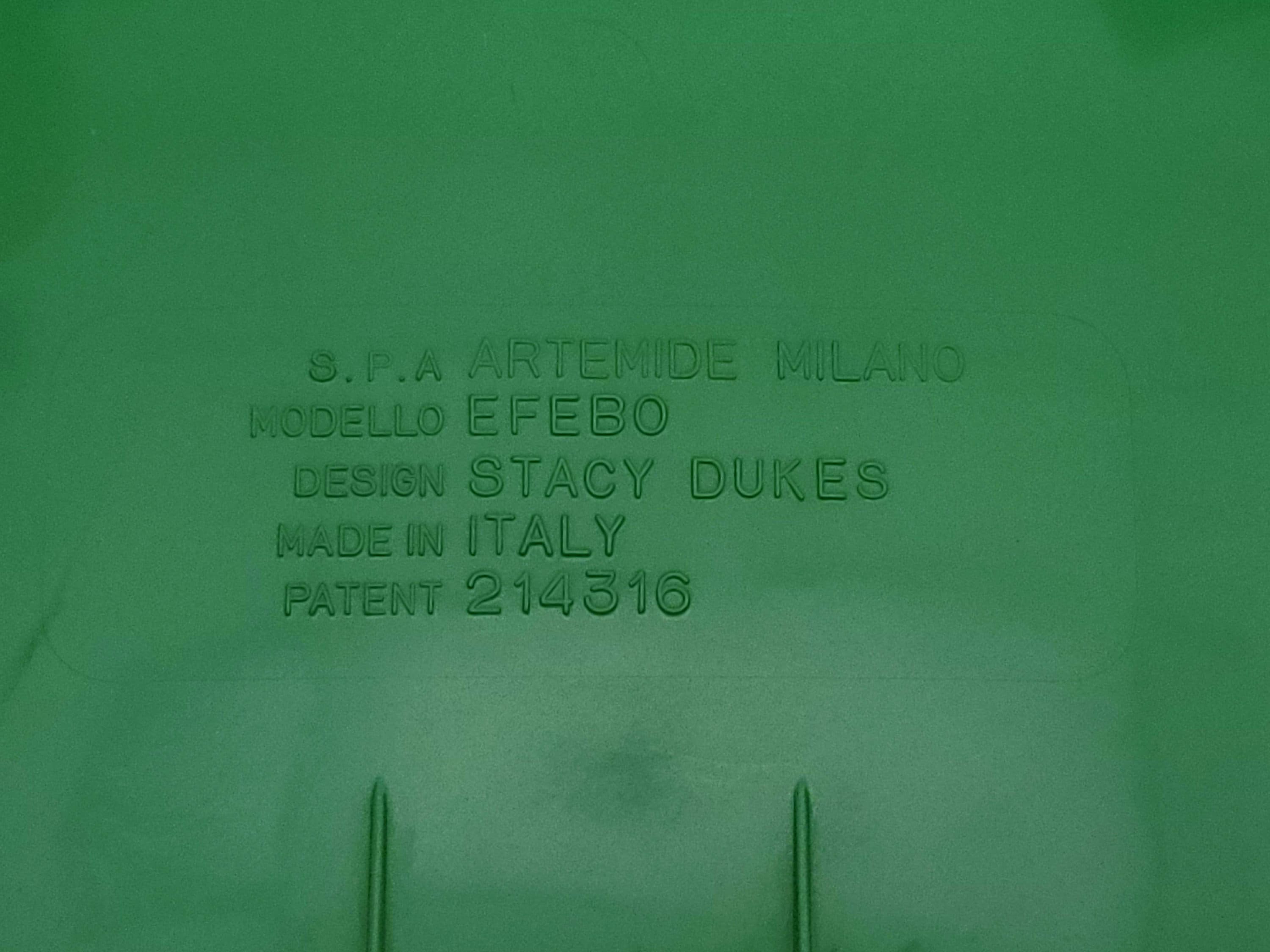 Efebo Plastic Stool in Green by Stacy Dukes for Artemide | Italian Space Age | 1960s