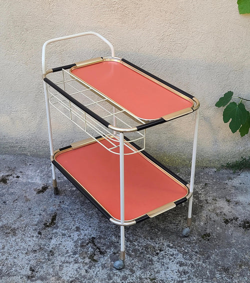 Bar Cart Trolley in Red by Ico and Luisa Parisi for MB Italia | Italian Mid-Century Modern | 1960s