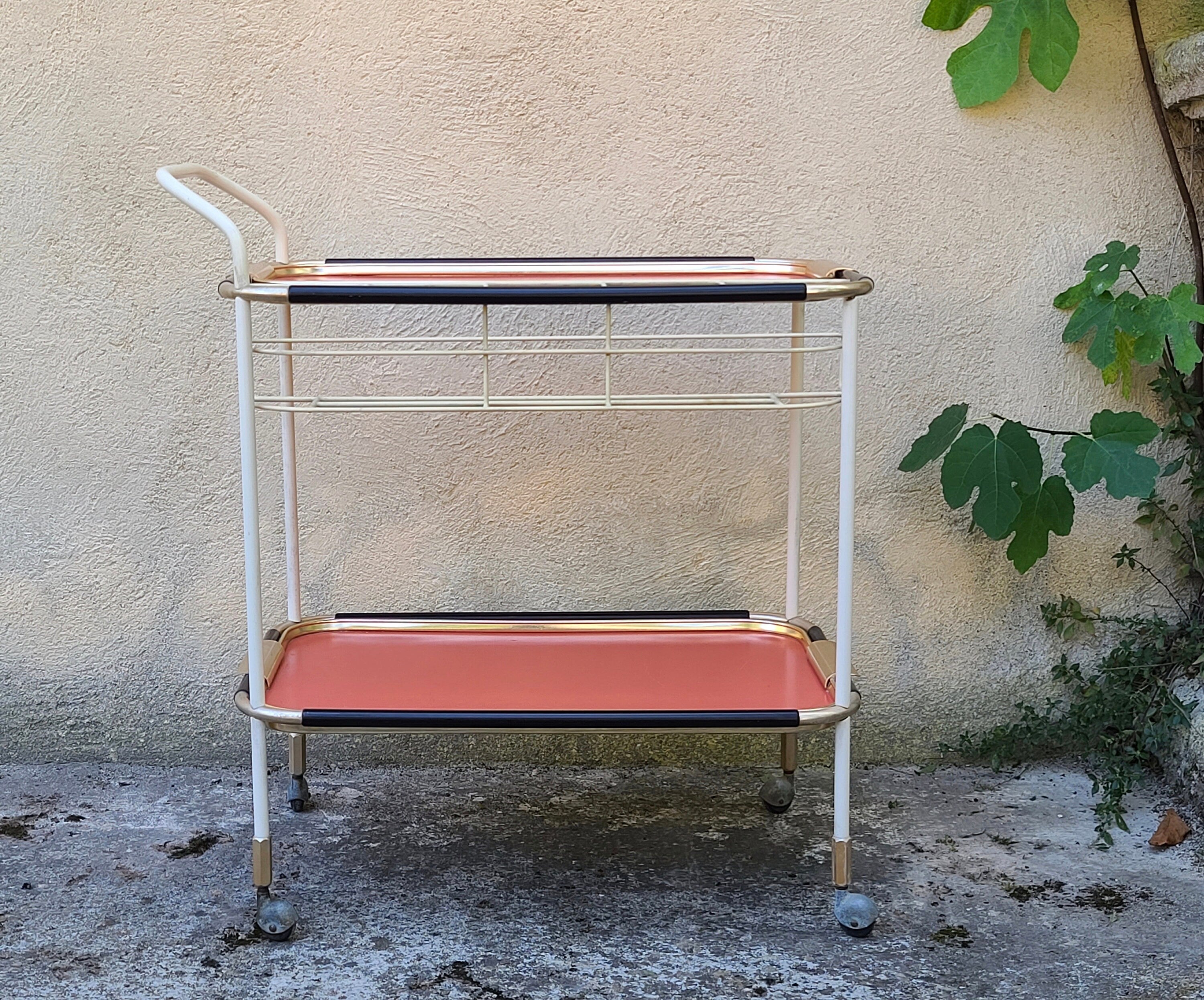 Bar Cart Trolley in Red by Ico and Luisa Parisi for MB Italia | Italian Mid-Century Modern | 1960s