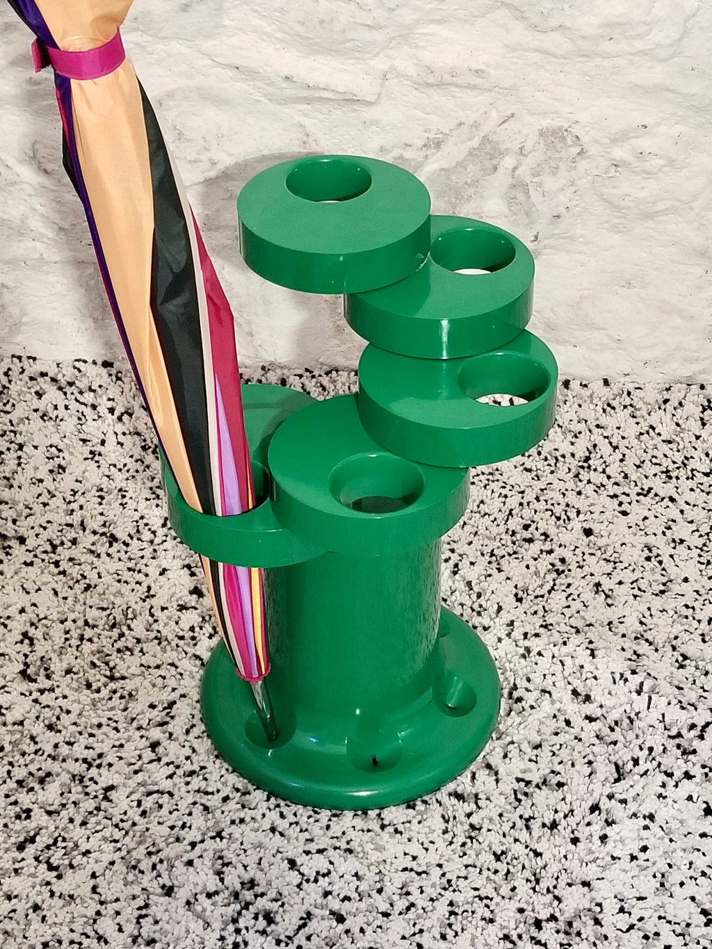 Pluvium Umbrella Stand Holder in Green by Giancarlo Piretti for Anonima Castelli | Italian Space Age | 1970s
