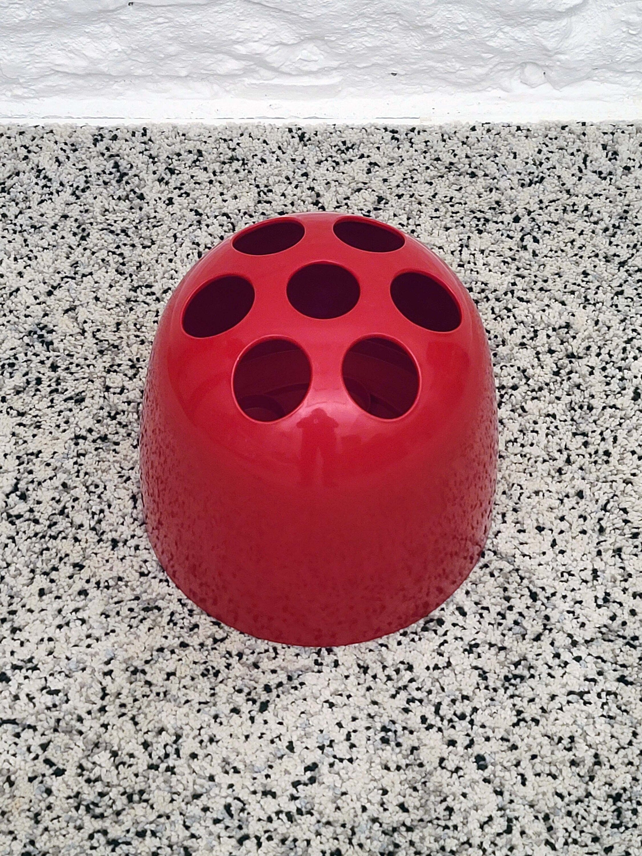 Dedalo Umbrella Stand in Red by Emma Gismondi Schweinberger for Artemide | Italian Space Age | 1960s