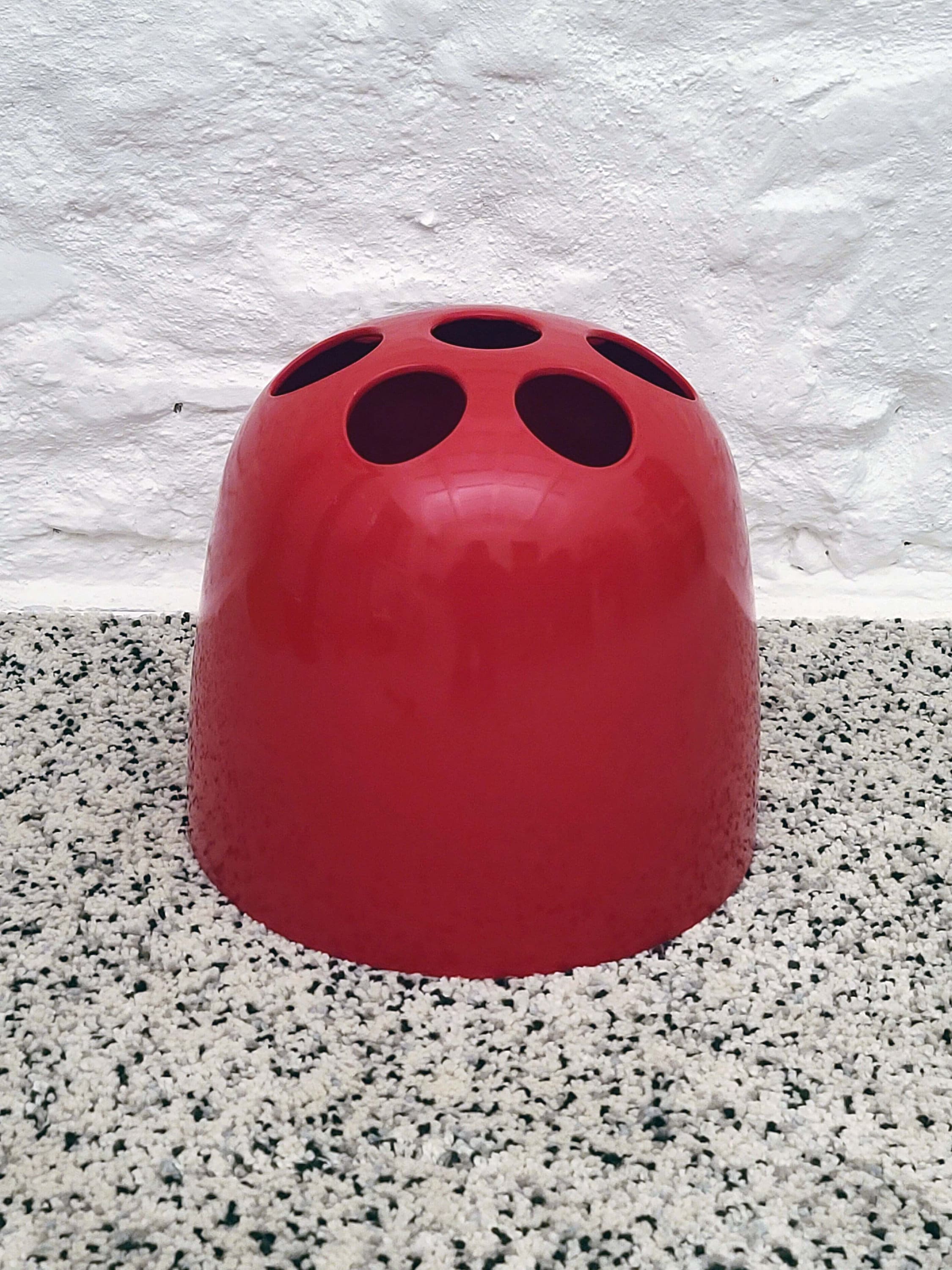 Dedalo Umbrella Stand in Red by Emma Gismondi Schweinberger for Artemide | Italian Space Age | 1960s