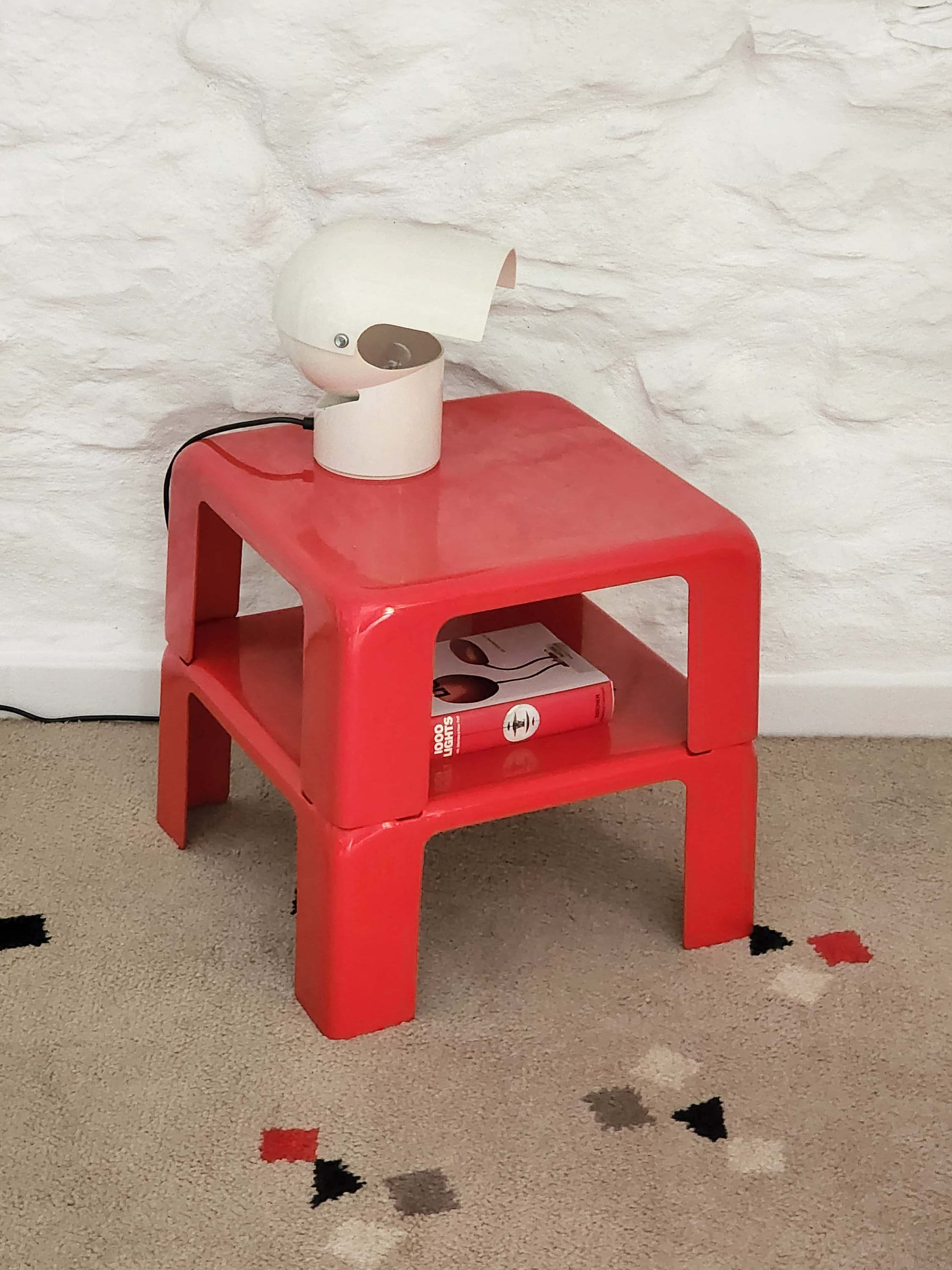 Gatti Nesting Fiberglass Tables in Red by Mario Bellini for C&B Italia | Italian Space Age | 1960s