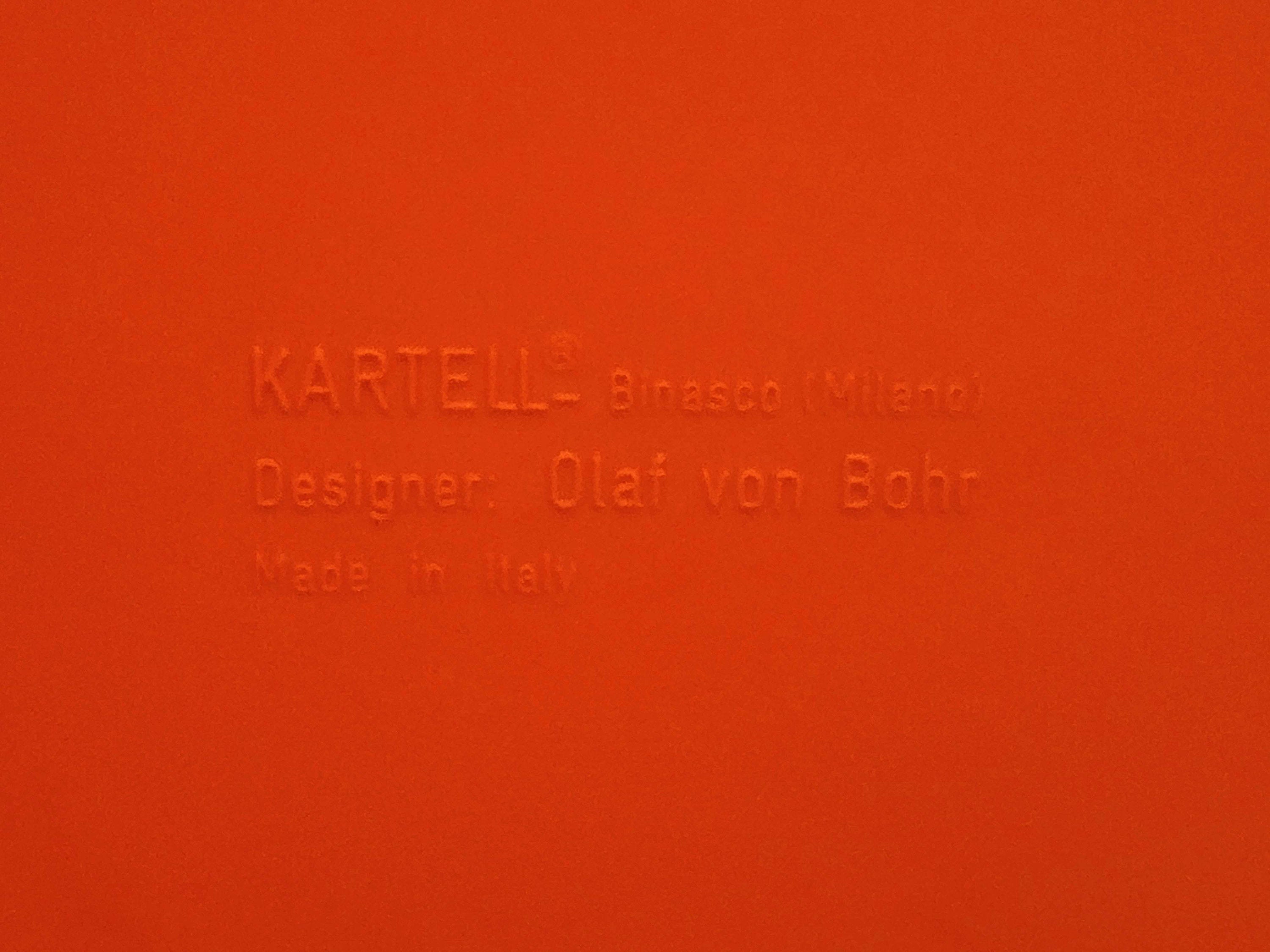 Modular Shelf System in Orange by Olaf von Bohr for Kartell (two columns) | Italian Space Age | 1960s