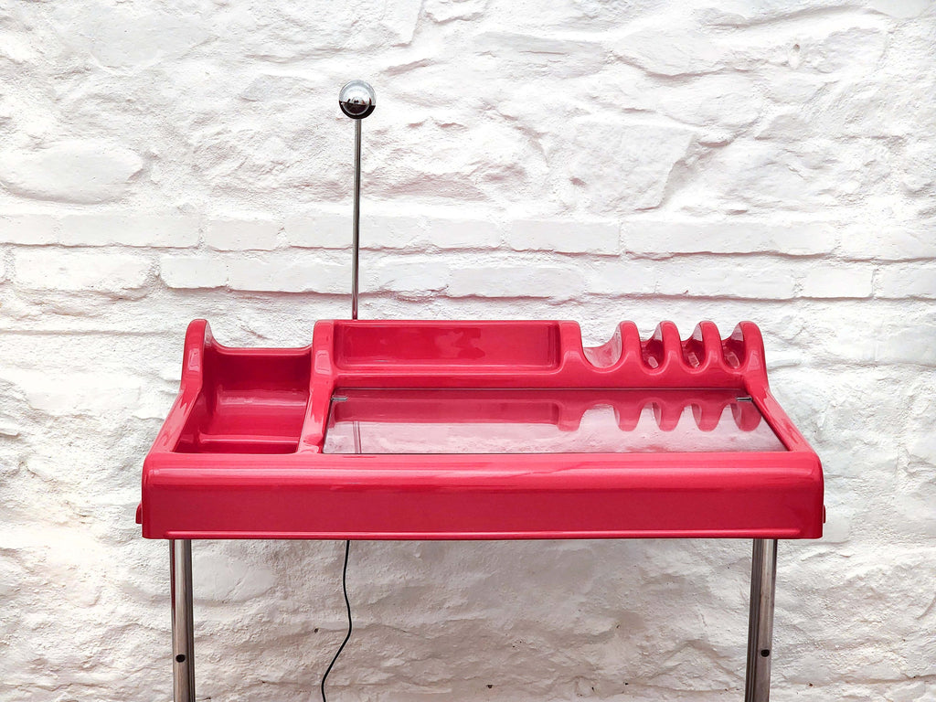 Orix Writing Desk in Red by Parigi and Prina for Molteni | Italian Space Age | 1970s