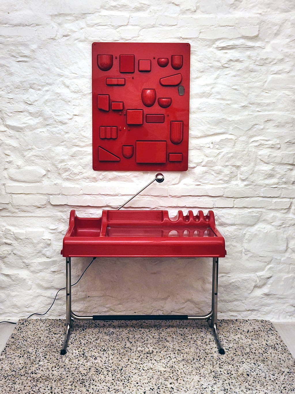 Orix Writing Desk in Red by Parigi and Prina for Molteni | Italian Space Age | 1970s