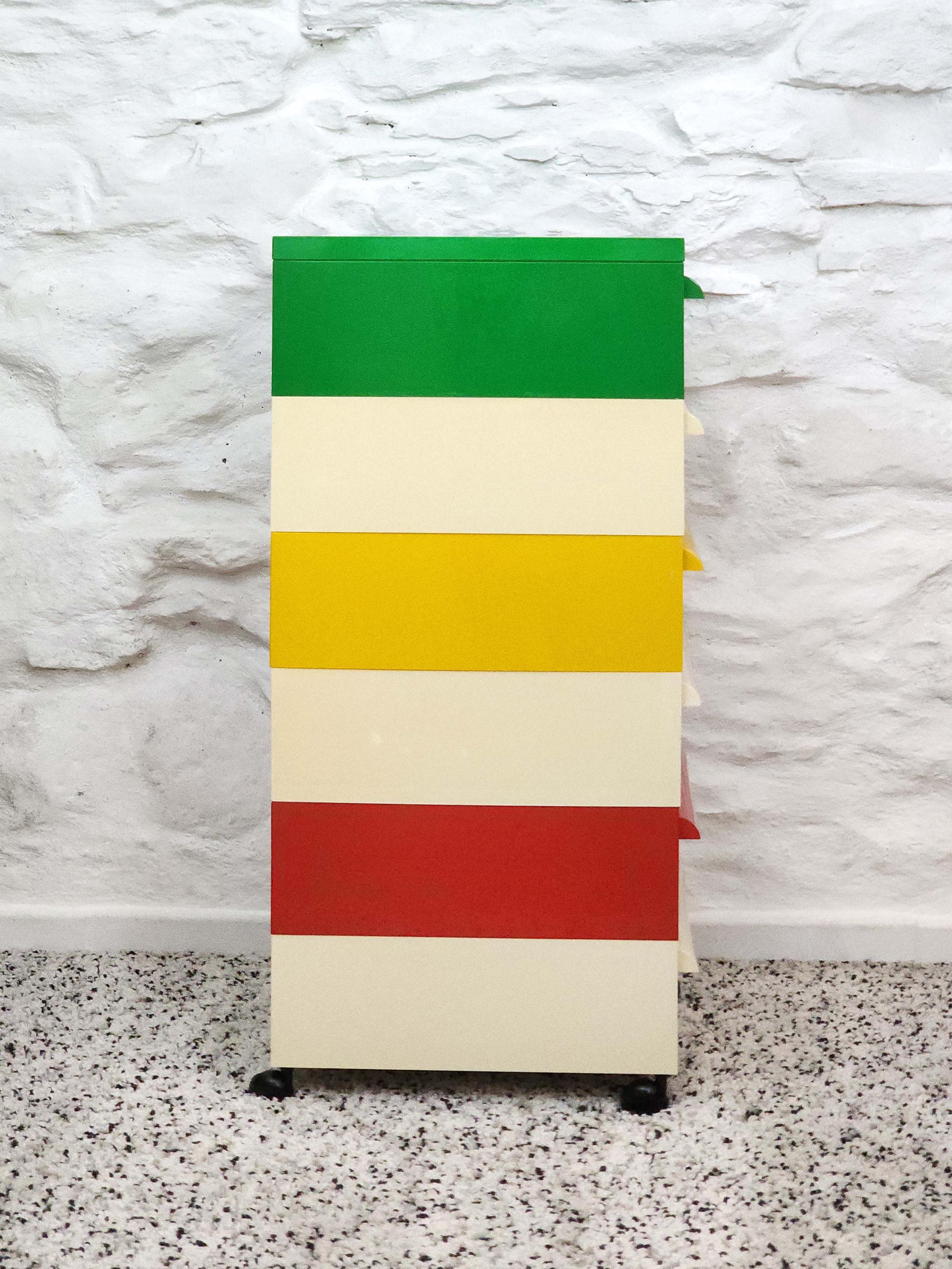 Plastic Stacking Drawers in Multicolor by Simon Fussell for Kartell | Italian Space Age | 1970s