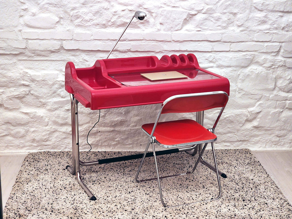 Orix Writing Desk in Red by Parigi and Prina for Molteni | Italian Space Age | 1970s