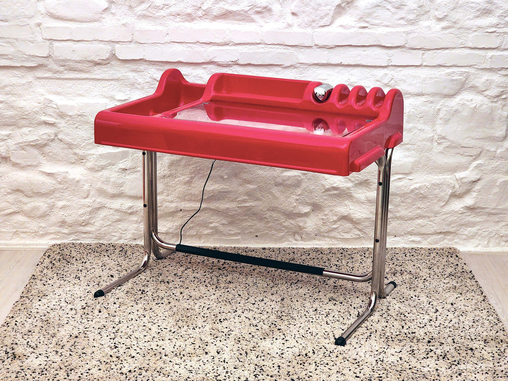 Orix Writing Desk in Red by Parigi and Prina for Molteni | Italian Space Age | 1970s