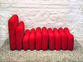 Additional System Lounge Chair and Ottoman in Red by Joe Colombo for Sormani | Italian Space Age | 1960s