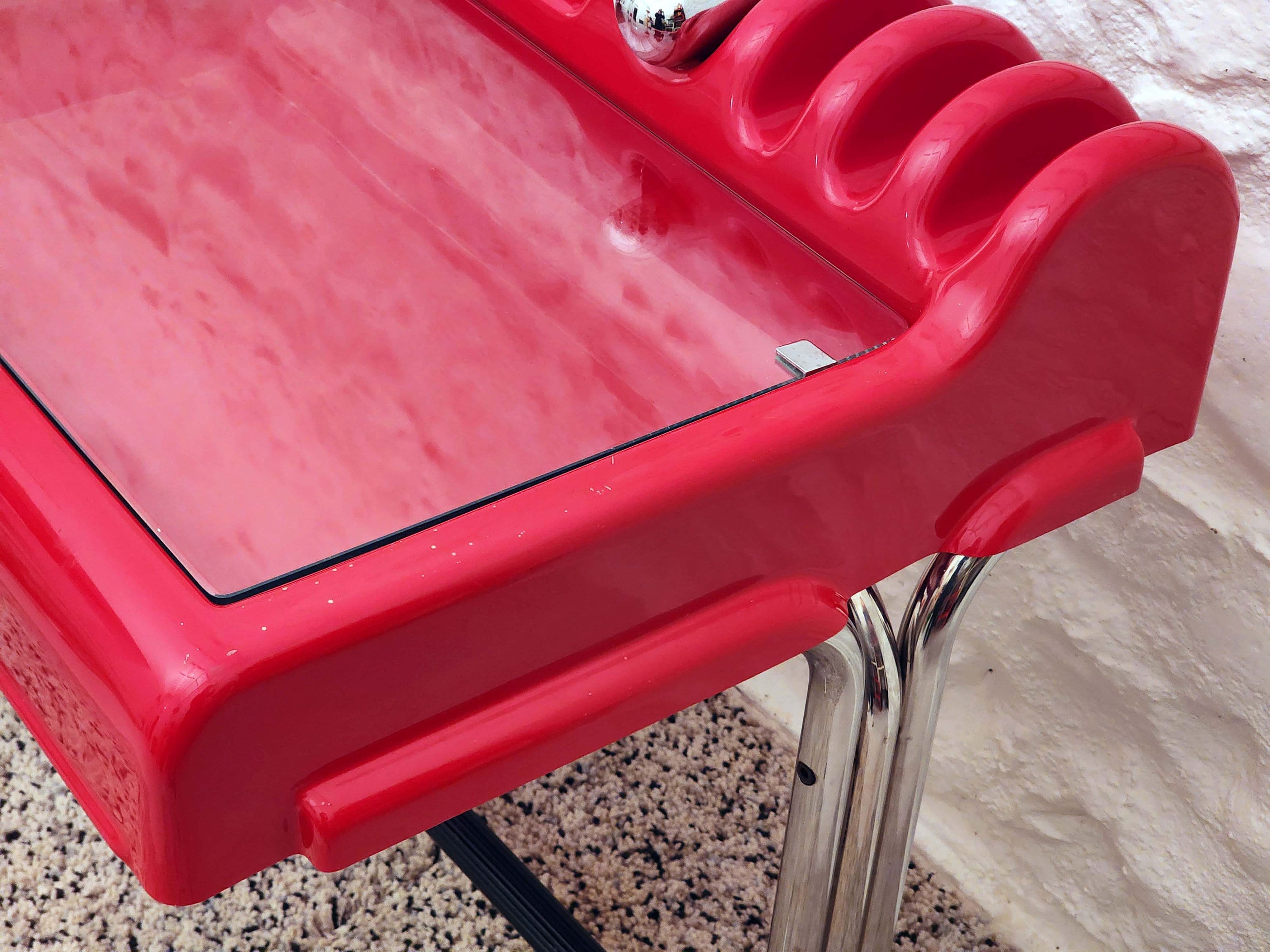 Orix Writing Desk in Red by Parigi and Prina for Molteni | Italian Space Age | 1970s