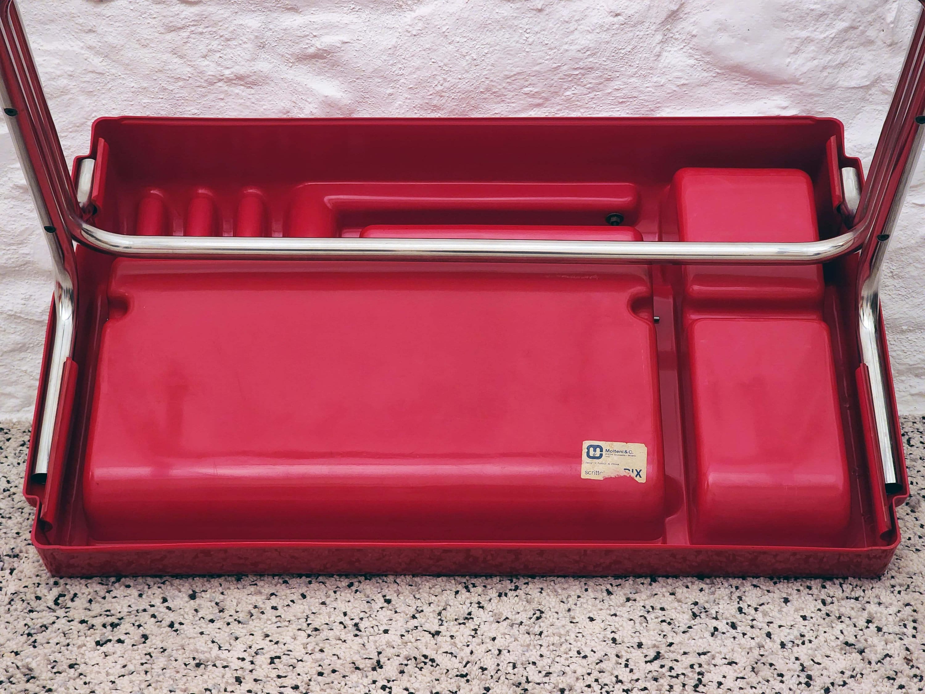 Orix Writing Desk in Red by Parigi and Prina for Molteni | Italian Space Age | 1970s