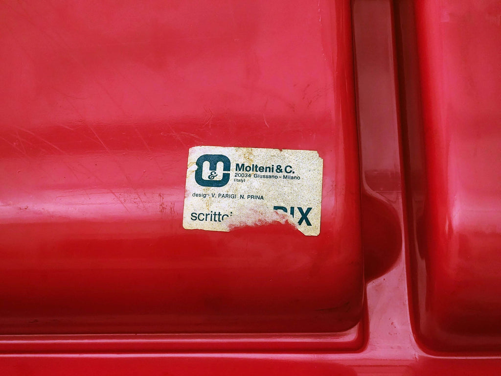 Orix Writing Desk in Red by Parigi and Prina for Molteni | Italian Space Age | 1970s
