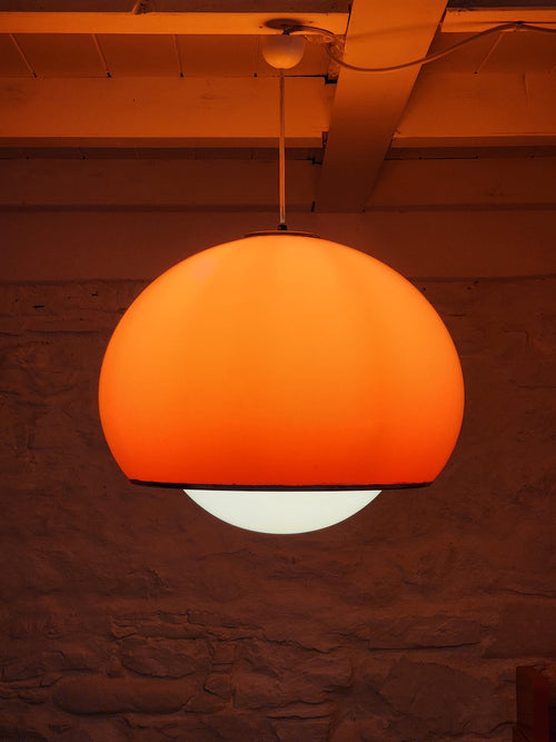 Bud Pendant Lamp in Orange by Guzzini | Italian Space Age | 1960s