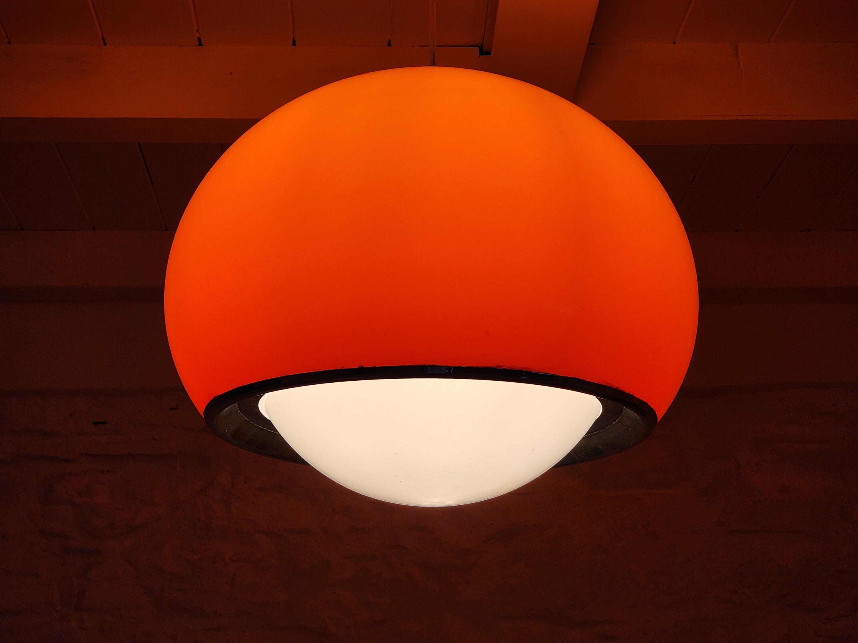 Bud Pendant Lamp in Orange by Guzzini | Italian Space Age | 1960s